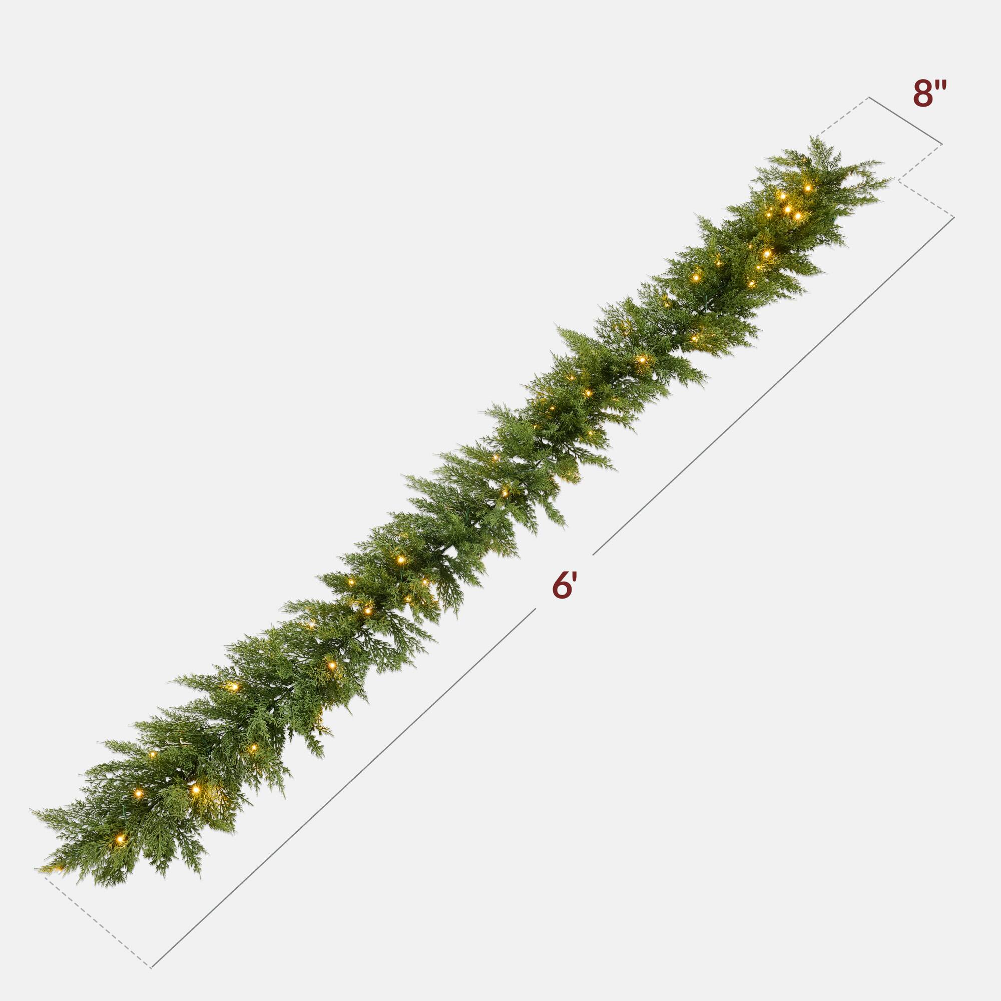 Alt View 1. Best Choice Products - Pre-Lit Cedar Cypress Christmas Realistic Garland w/ Twinkling LEDs - Green.
