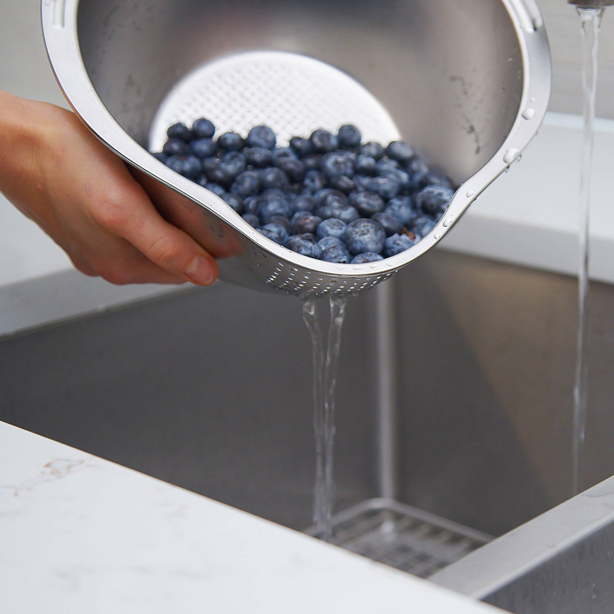 Alt View 1. Escali - Joyce Chen Rice Washer, Colander, and Strainer - Silver.