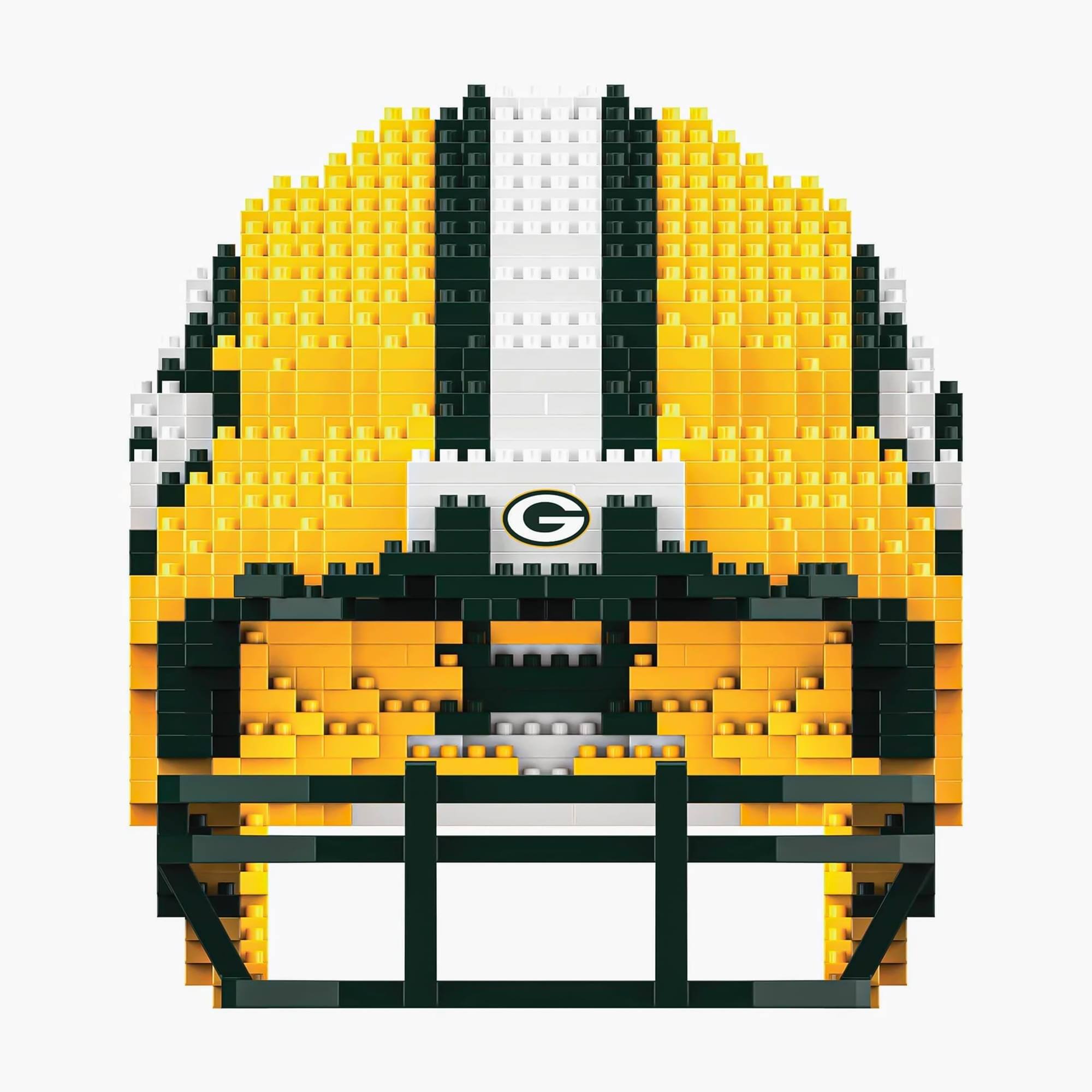 Alt View 3. Forever Collectibles - Green Bay Packers NFL FOCO BRXLZ Helmet Building Block Set - Yellow.