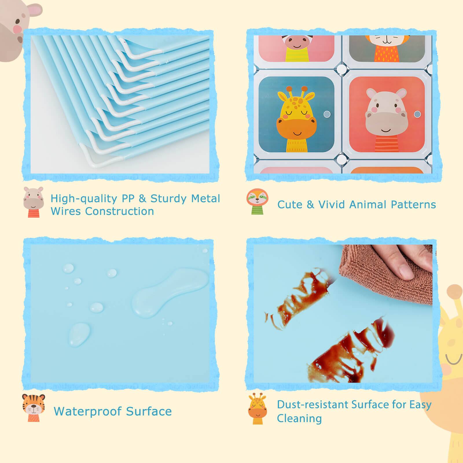 - High-quality PP & Sturdy Metal Wires Construction
- Cute & Vivid Animal Patterns
- Waterproof Surface
- Dust-resistant Surface for Easy Cleaning
