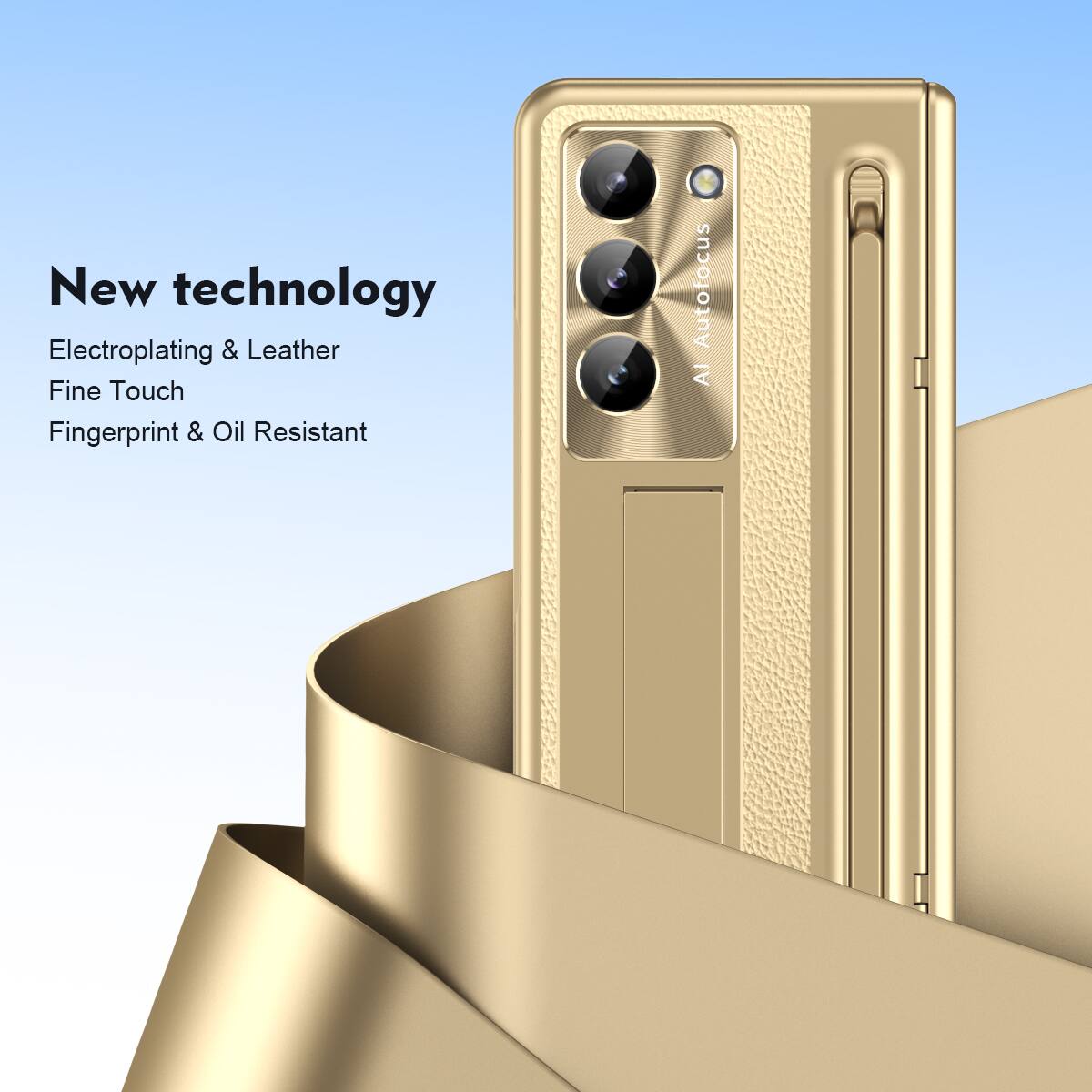 New technology  
Electroplating & Leather  
Fine Touch  
Fingerprint & Oil Resistant  
AI Autofocus