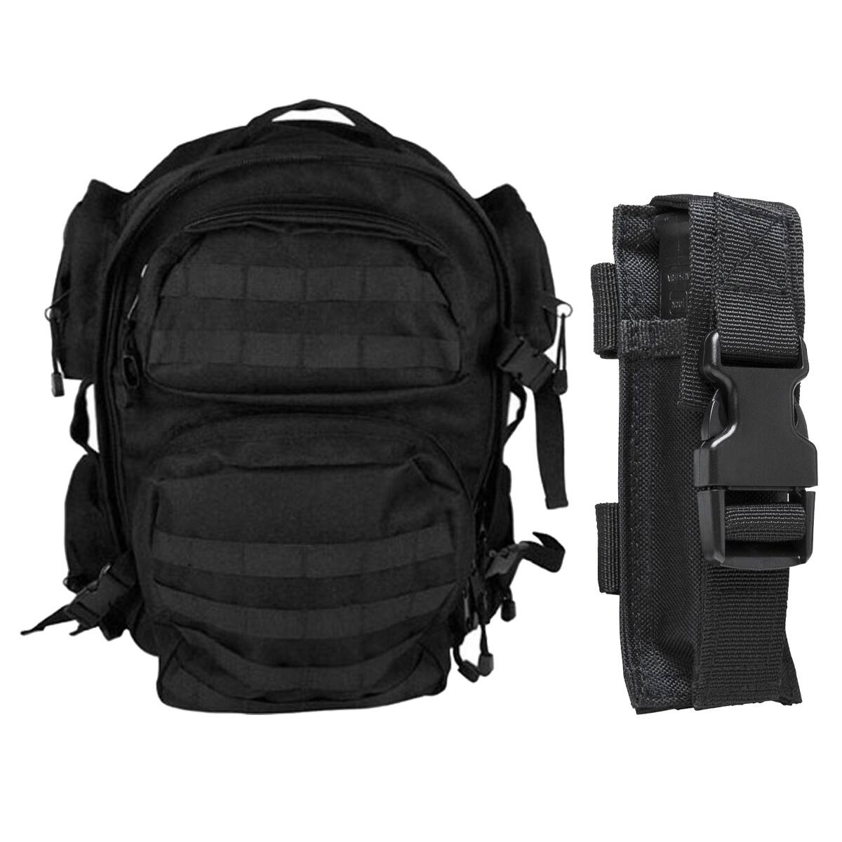 Alt View 6. NcSTAR - NcSTAR Vism Tactical Back Pack, Black with Single Pistol Magazine Pouch for Standard Capacity Double Stack Mags, Black - Black.