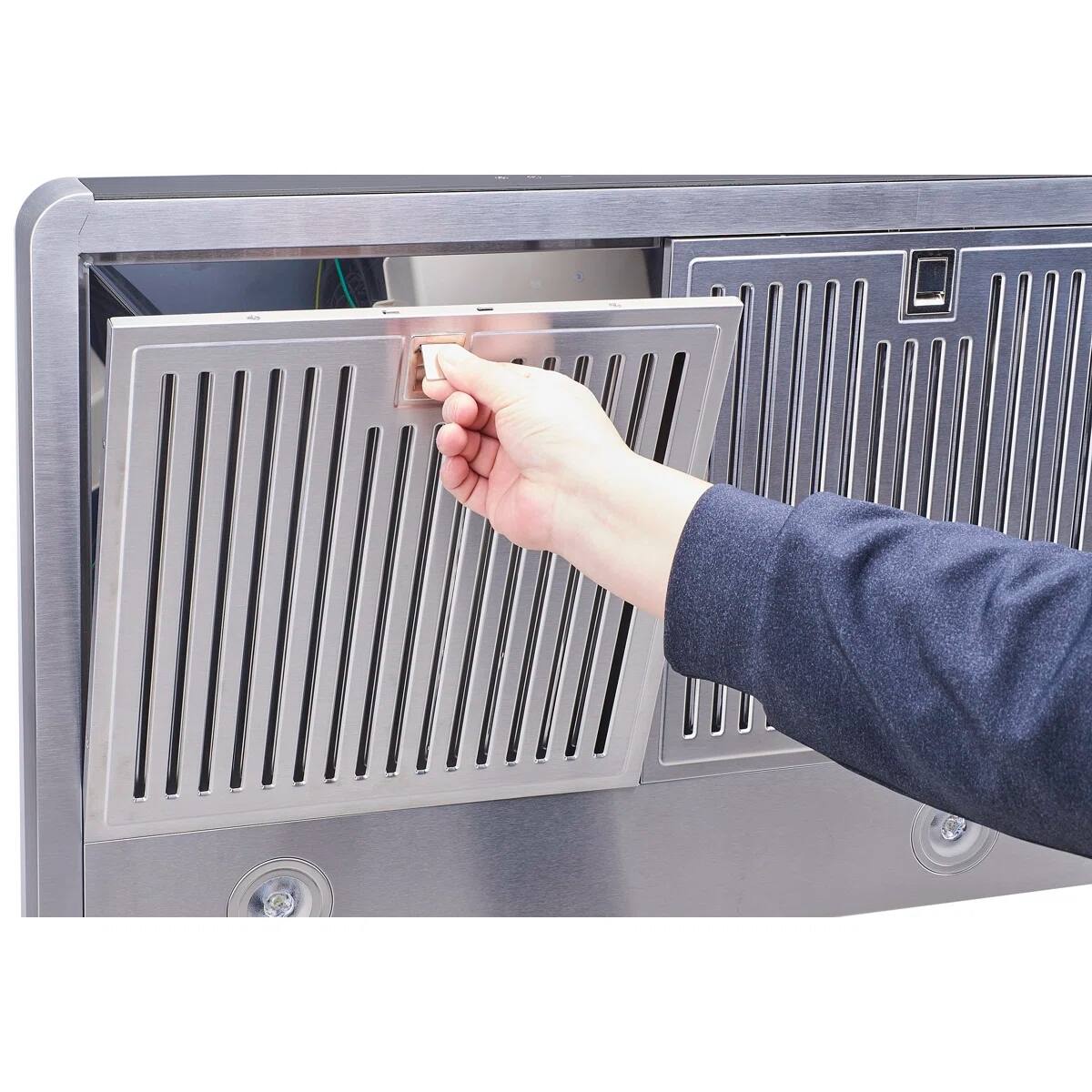 Back. Winflo - Winflo 30 inch Convertible 480 CFM Stainless Steel Wall Mount  Range Hood with Baffle Filters - Stainless Steel.