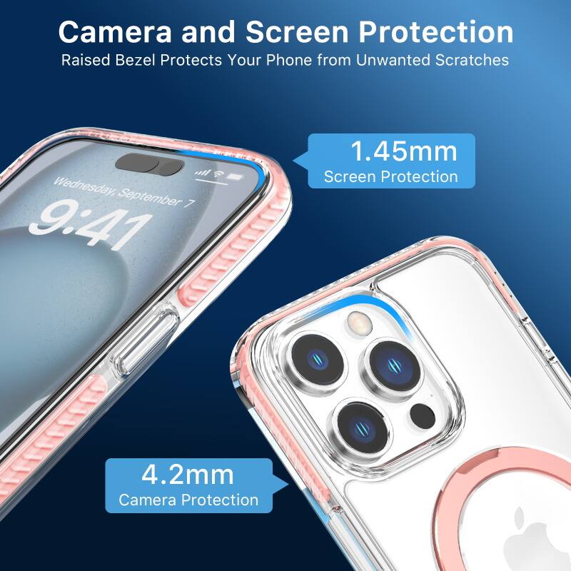 Camera and Screen Protection, Raised Bezel Protects Your Phone from Unwanted Scratches, 1.45mm Screen Protection, 4.2mm Camera Protection