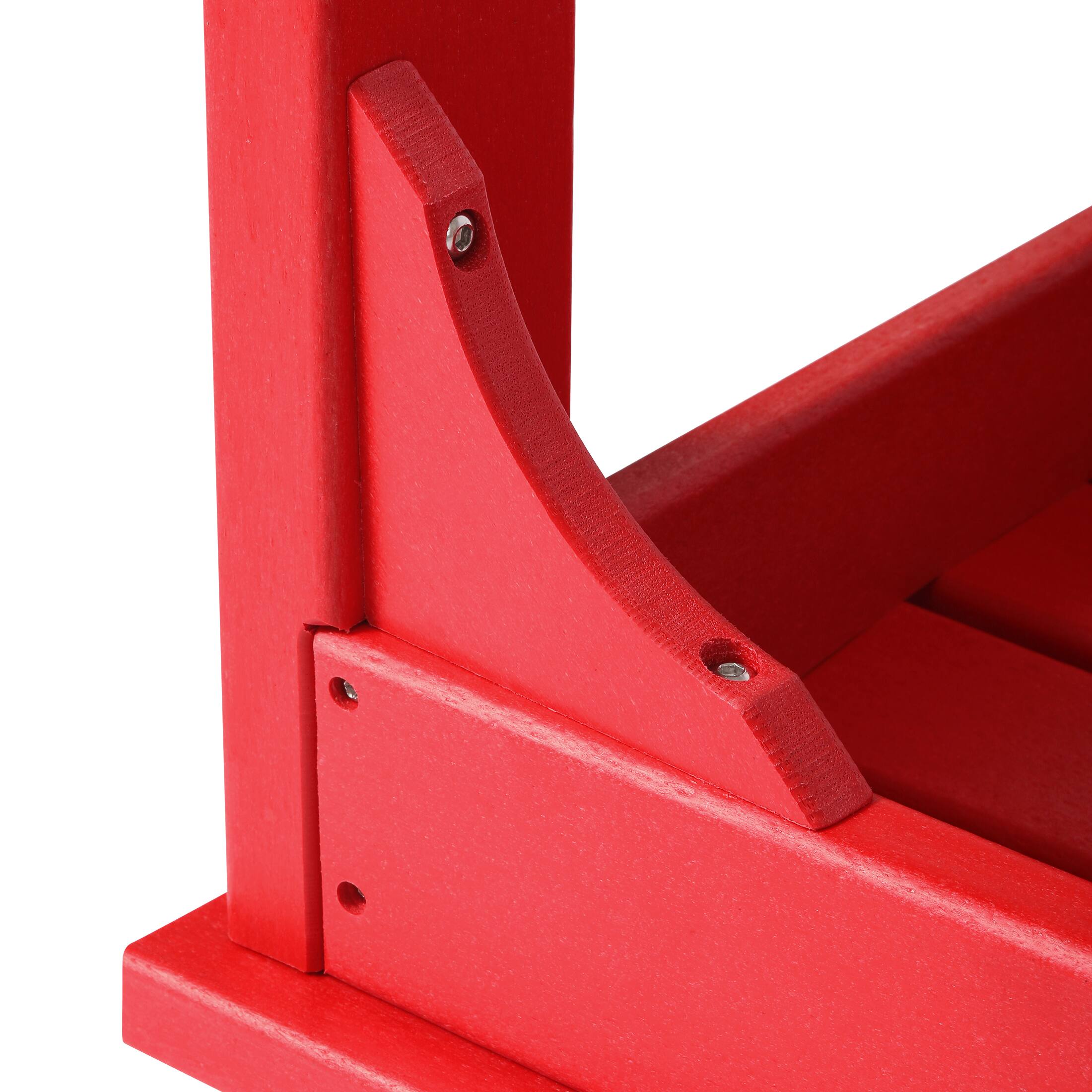 Alt View 6. WestinTrends - WestinTrends Malibu 48" length backless Poly Wood Outdoor / Garden bench - Red.