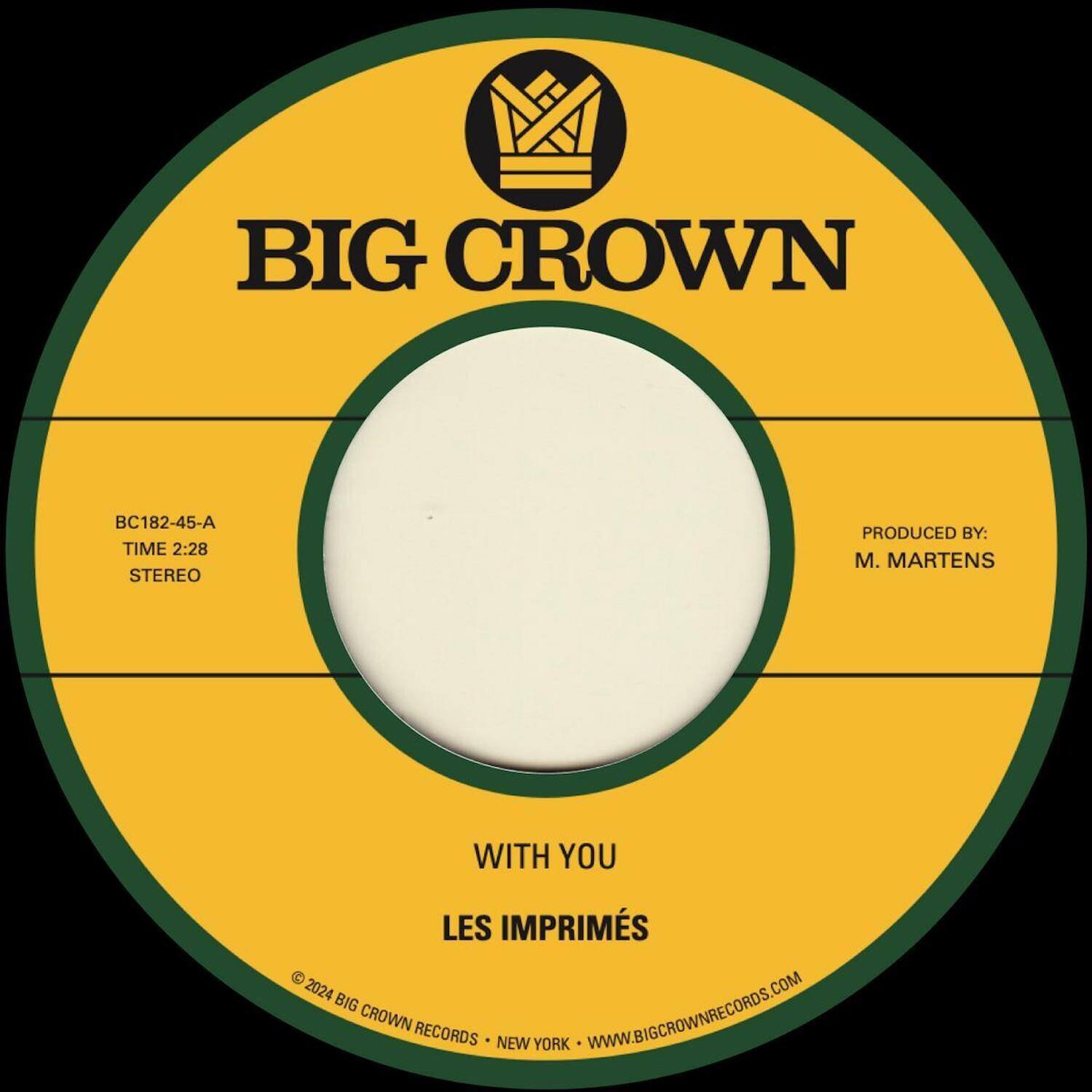Les Imprimes - With You B/W Only Love   - 7-INCH SINGLE [7 inch Vinyl Disc]