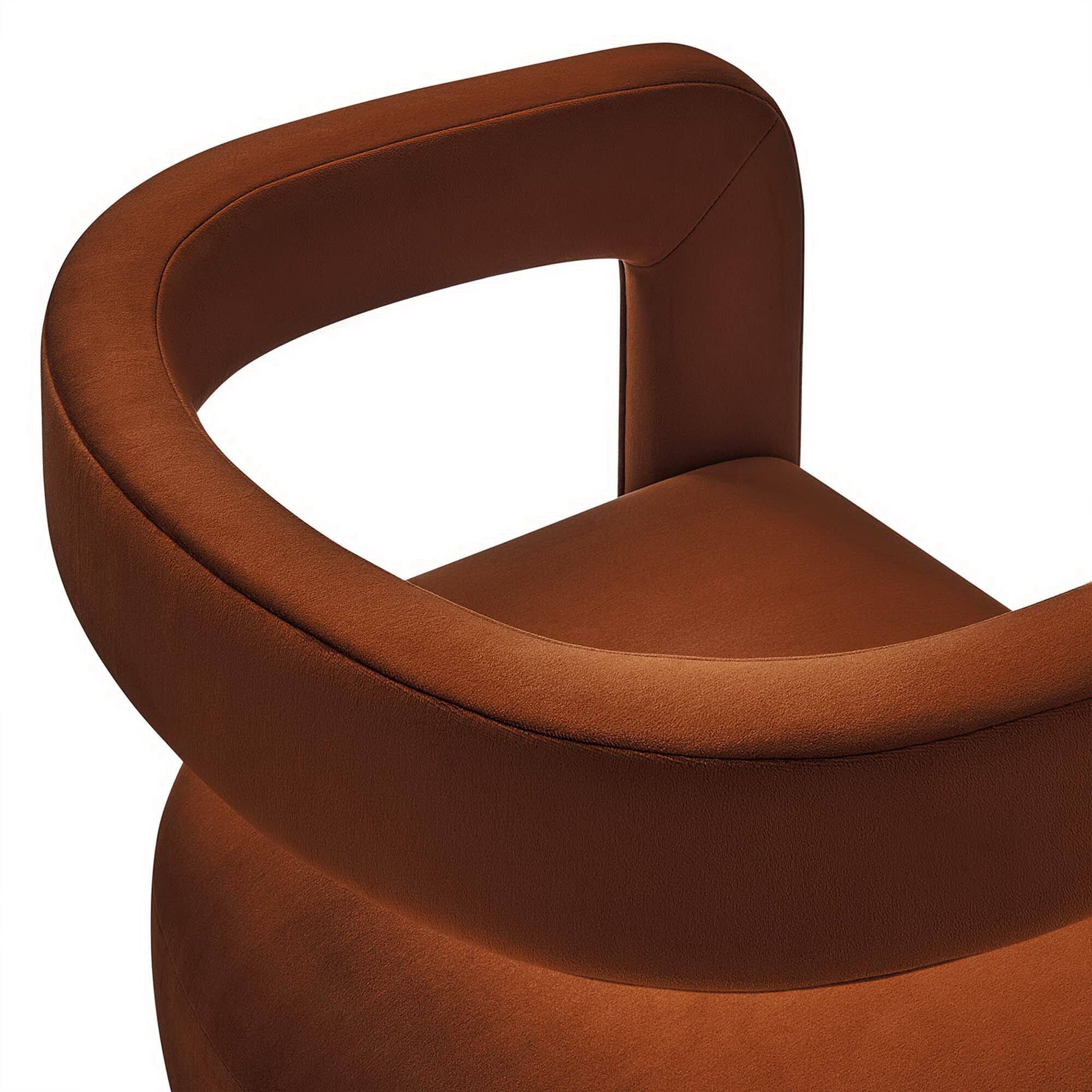 Alt View 6. Modway - Winslow Performance Velvet Barrel Accent Chair by Modway - Rust.