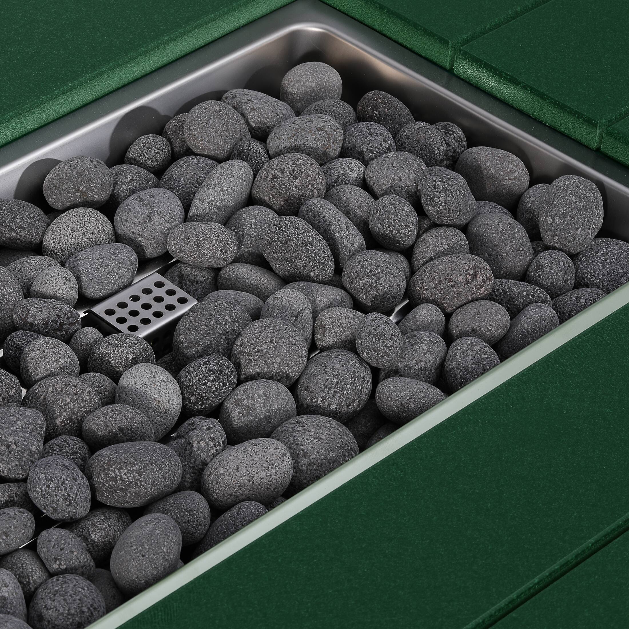 Alt View 4. WestinTrends - WestinTrends Helios 46" Modern Outdoor Patio Gas Propane Rectangle Fire Pit Table - Dark Green.