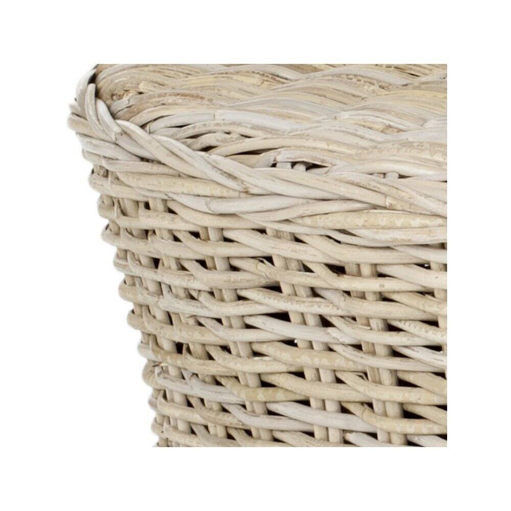 Front. Safavieh - Home Collection Ruxton Natural Rattan Round Coffee Table Ottoman - Brown.