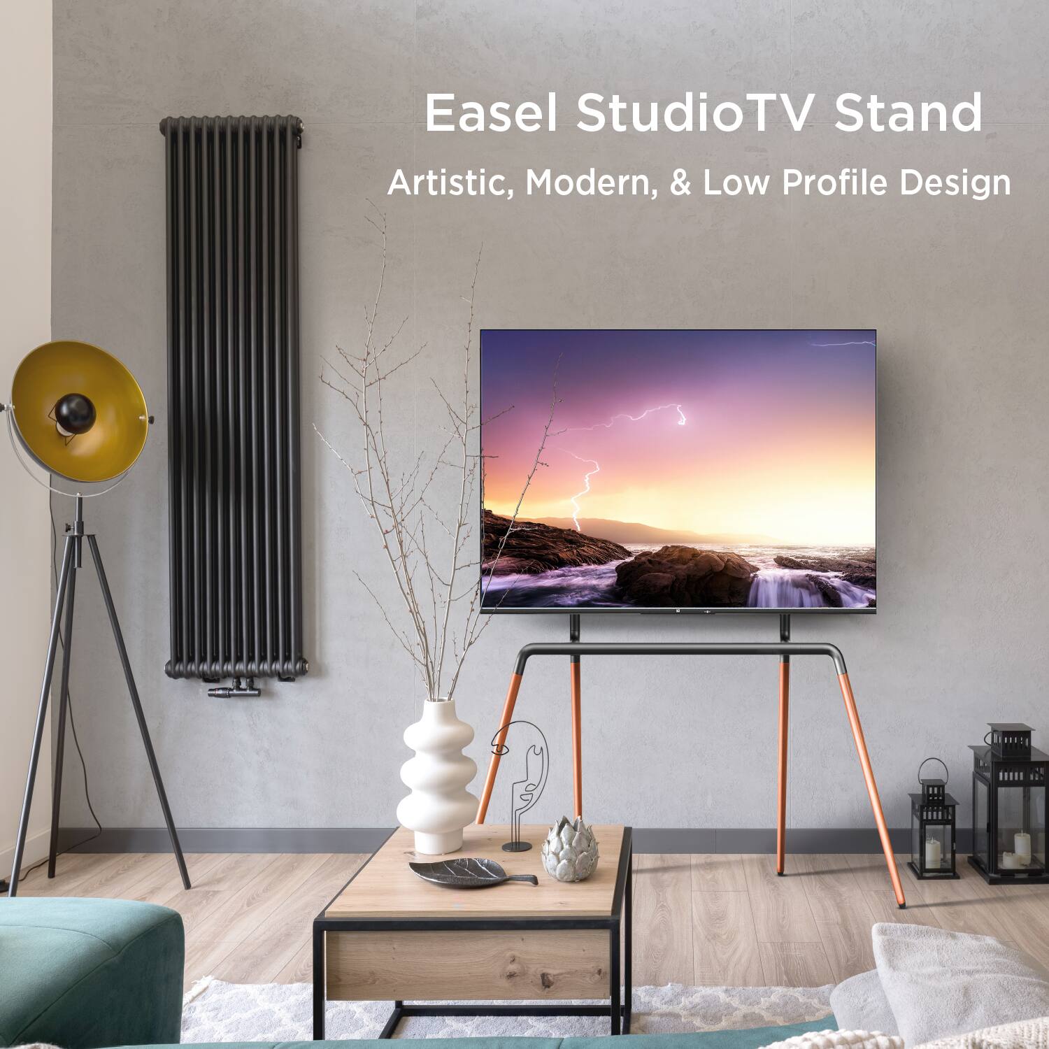 Easel Studio TV Stand  
Artistic, Modern, & Low Profile Design