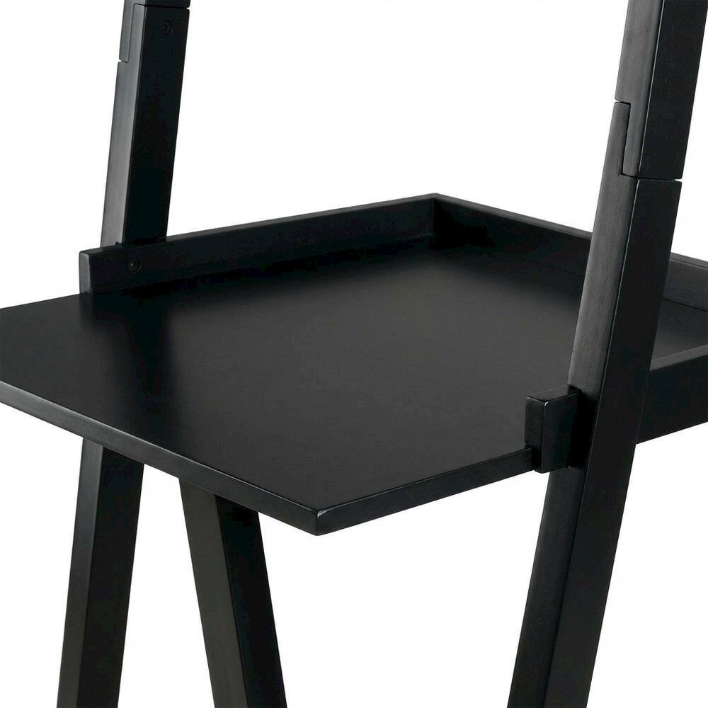 Alt View 2. FurniFact - Black Leaning Desk - Black.