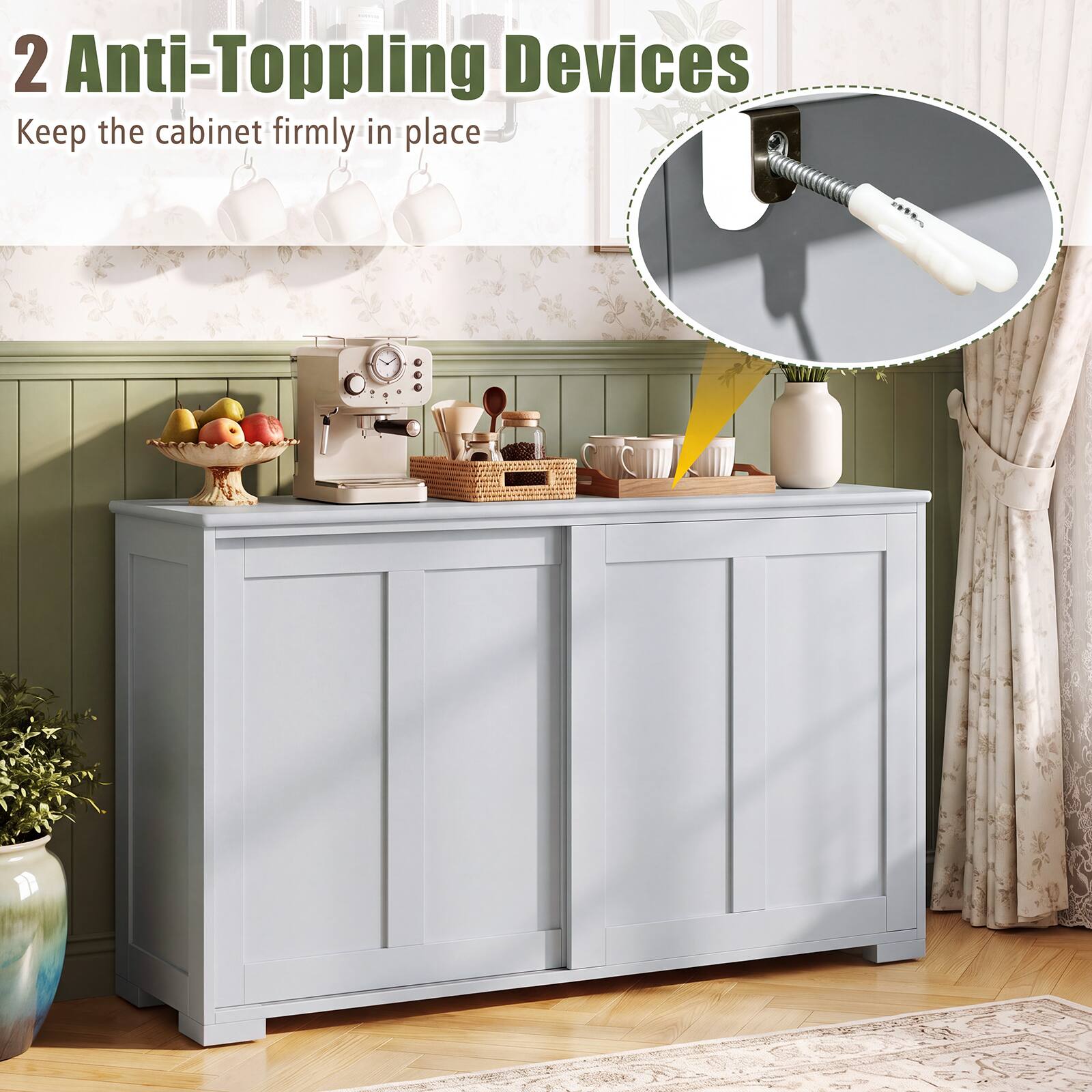 2 Anti-Toppling Devices  
Keep the cabinet firmly in place