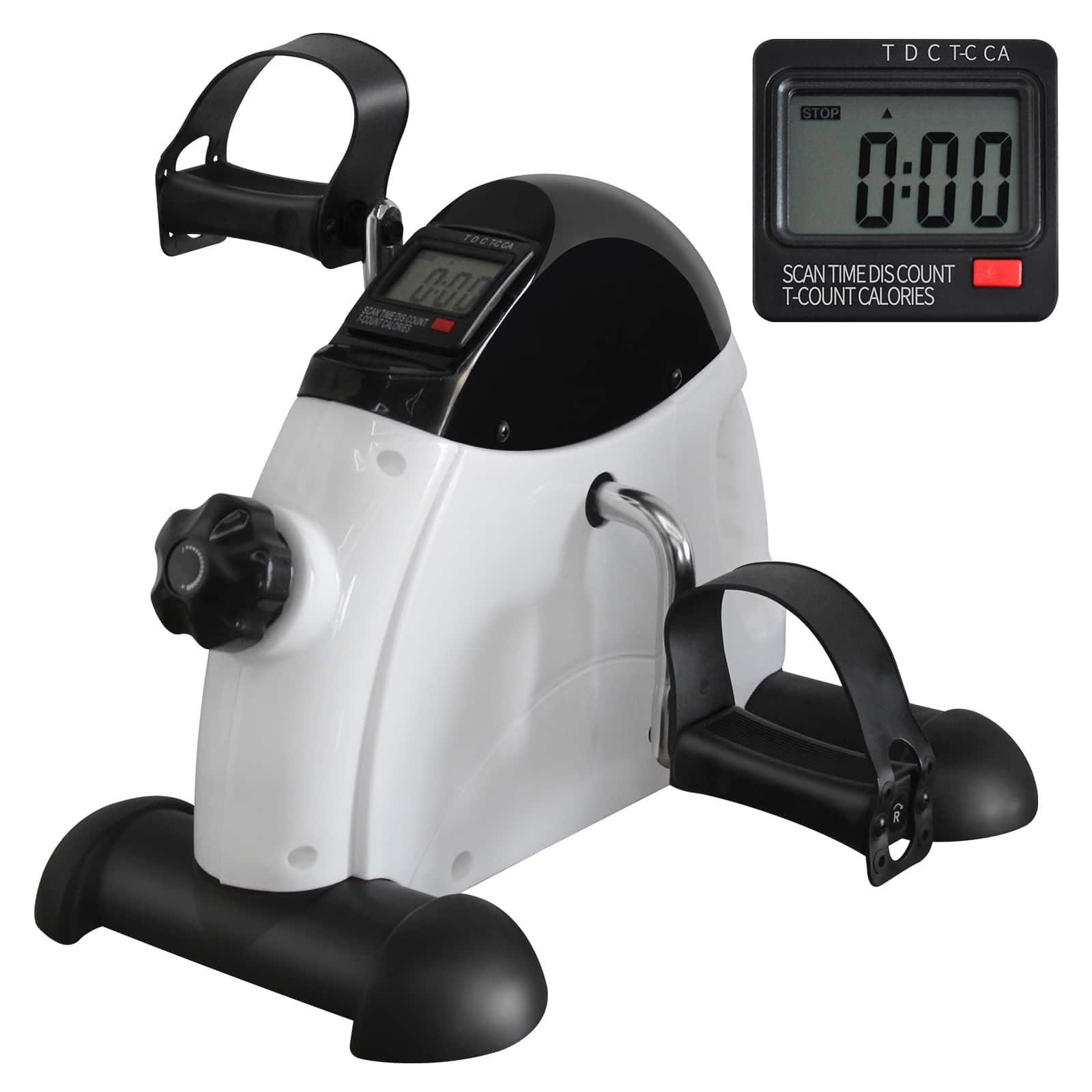 Tiramisubest - Compact Home Rehabilitation Exercise Bike with LED Display, 120KG Capacity - Black|White