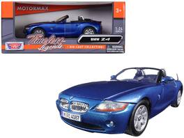 BMW Z4 Convertible 1/24 Diecast Model Car by Motormax - Blue Metallic