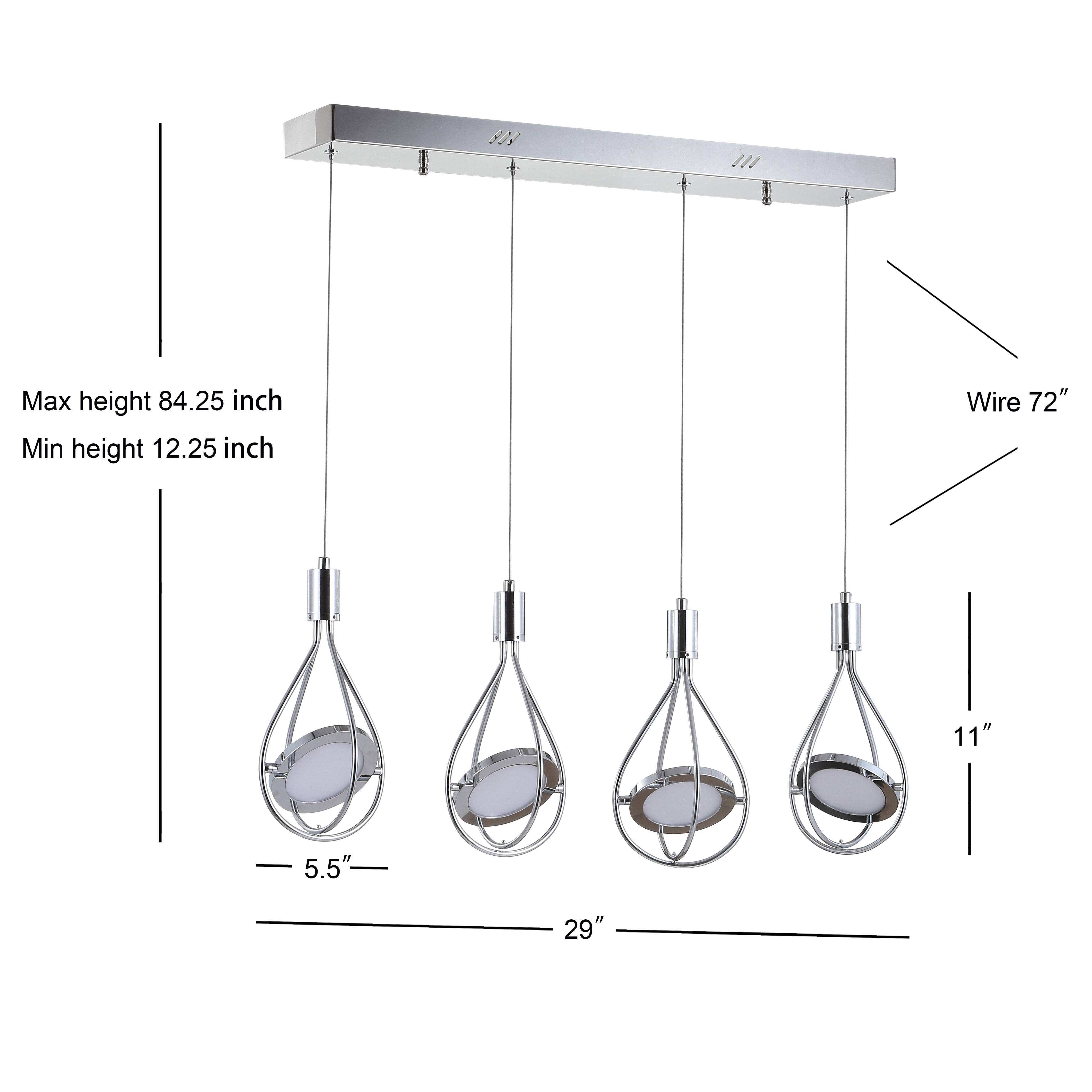Max height 84.25 inch  
Min height 12.25 inch  
Wire 72"  
11"  
5.5"  
29"