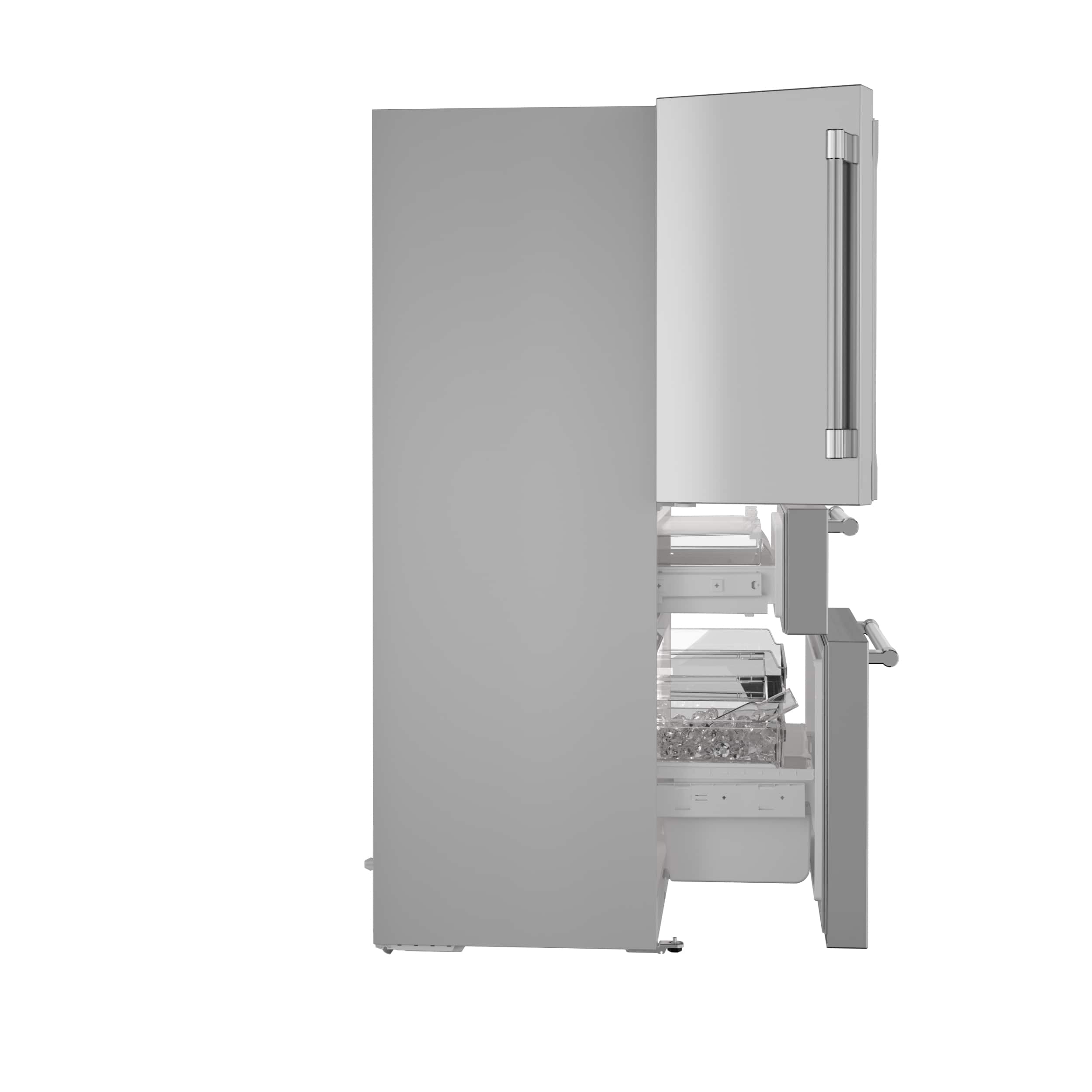 Alt View 12. Thermador - Freedom Collection 20.4 Cu. Ft. 4-Door Bottom Freezer French Door Smart Refrigerator with Professional Handles - Stainless Steel.