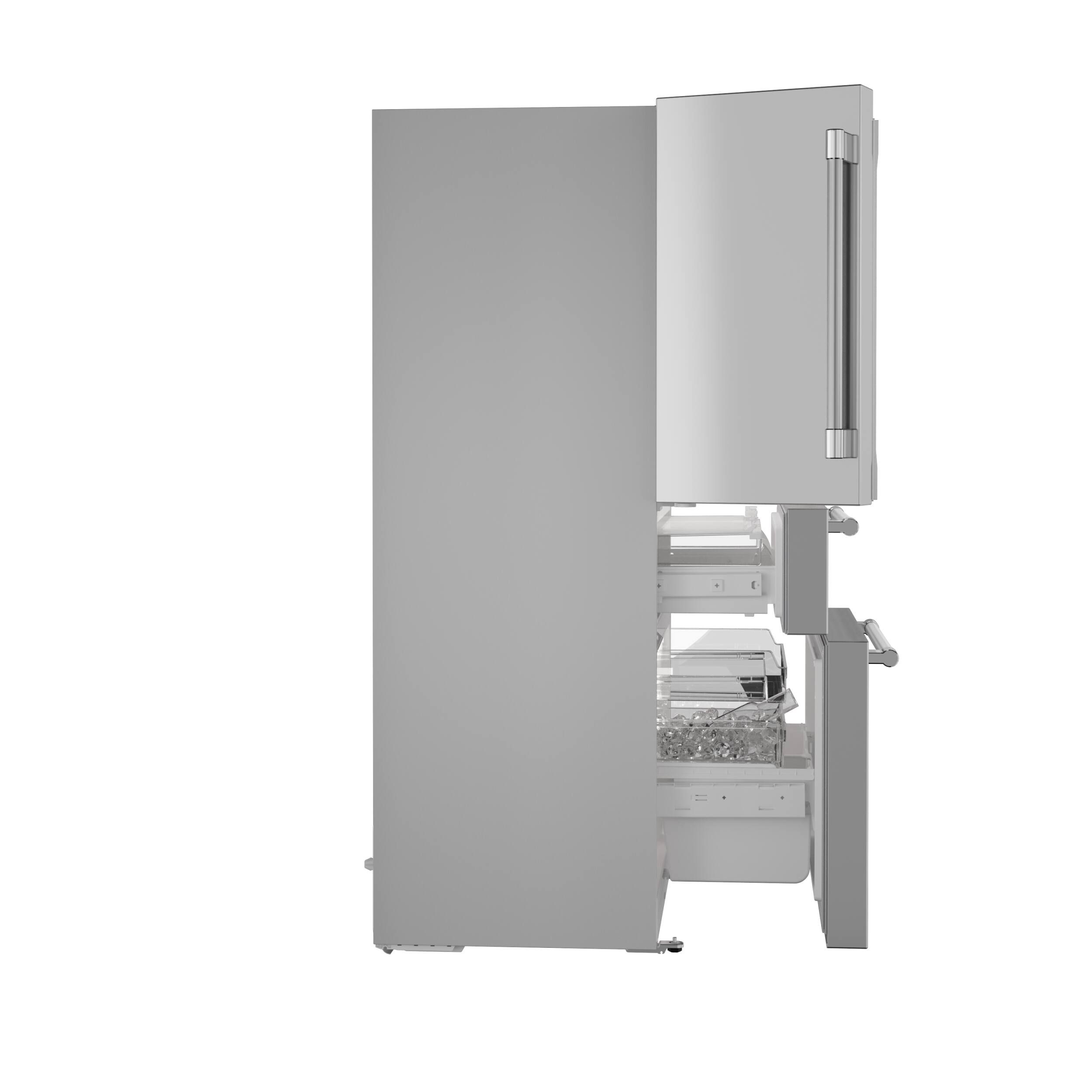 Alt View 12. Thermador - Freedom Collection 20.4 Cu. Ft. 4-Door Bottom Freezer French Door Smart Refrigerator with Professional Handles - Stainless Steel.