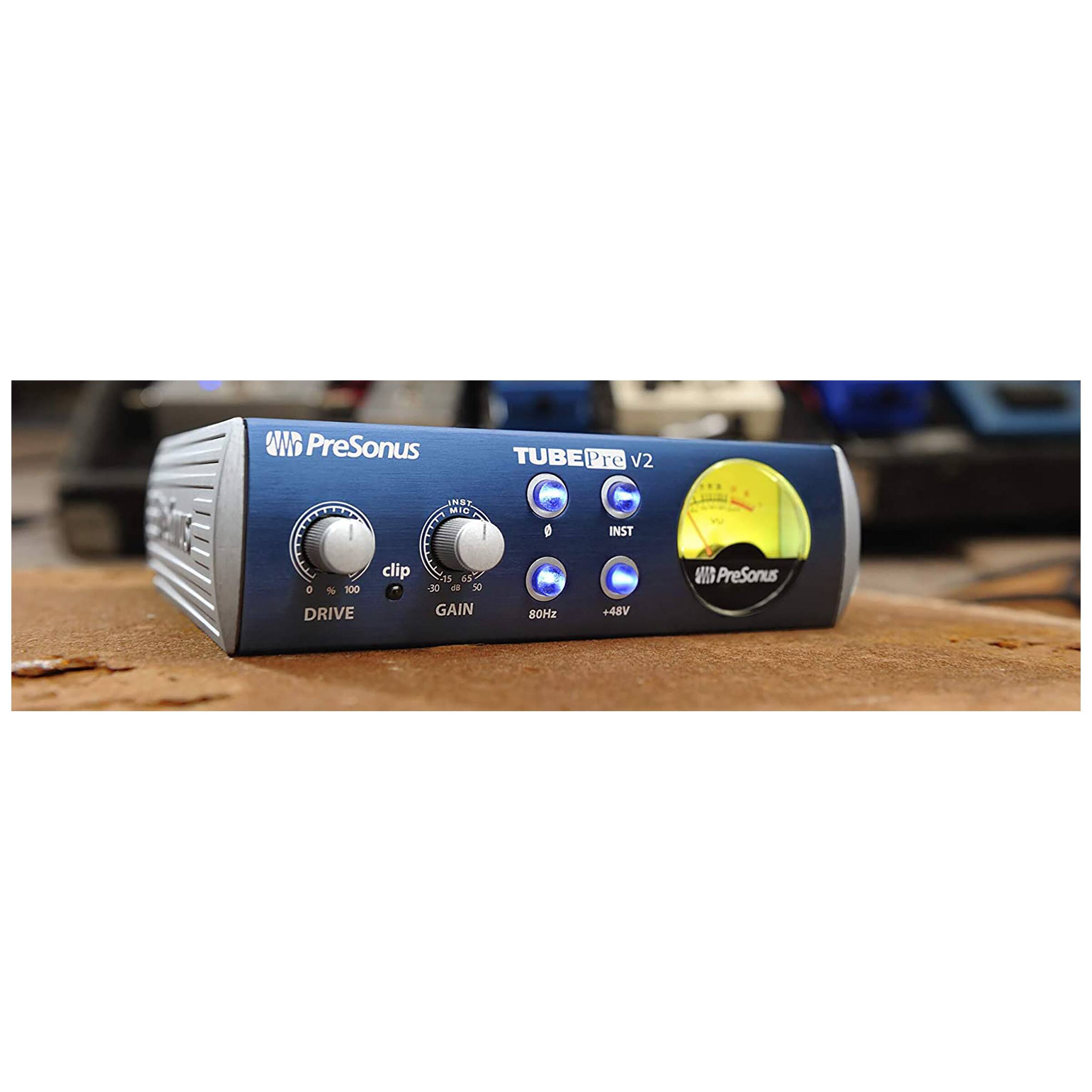 PreSonus TUBE Pre V2  
INST  
MIO  
INST  
e  
100  
DRIVE  
clip  
6  
30  
A  
3  
GAIN  
80Hz  
+48V  
UTE  
PreSonus