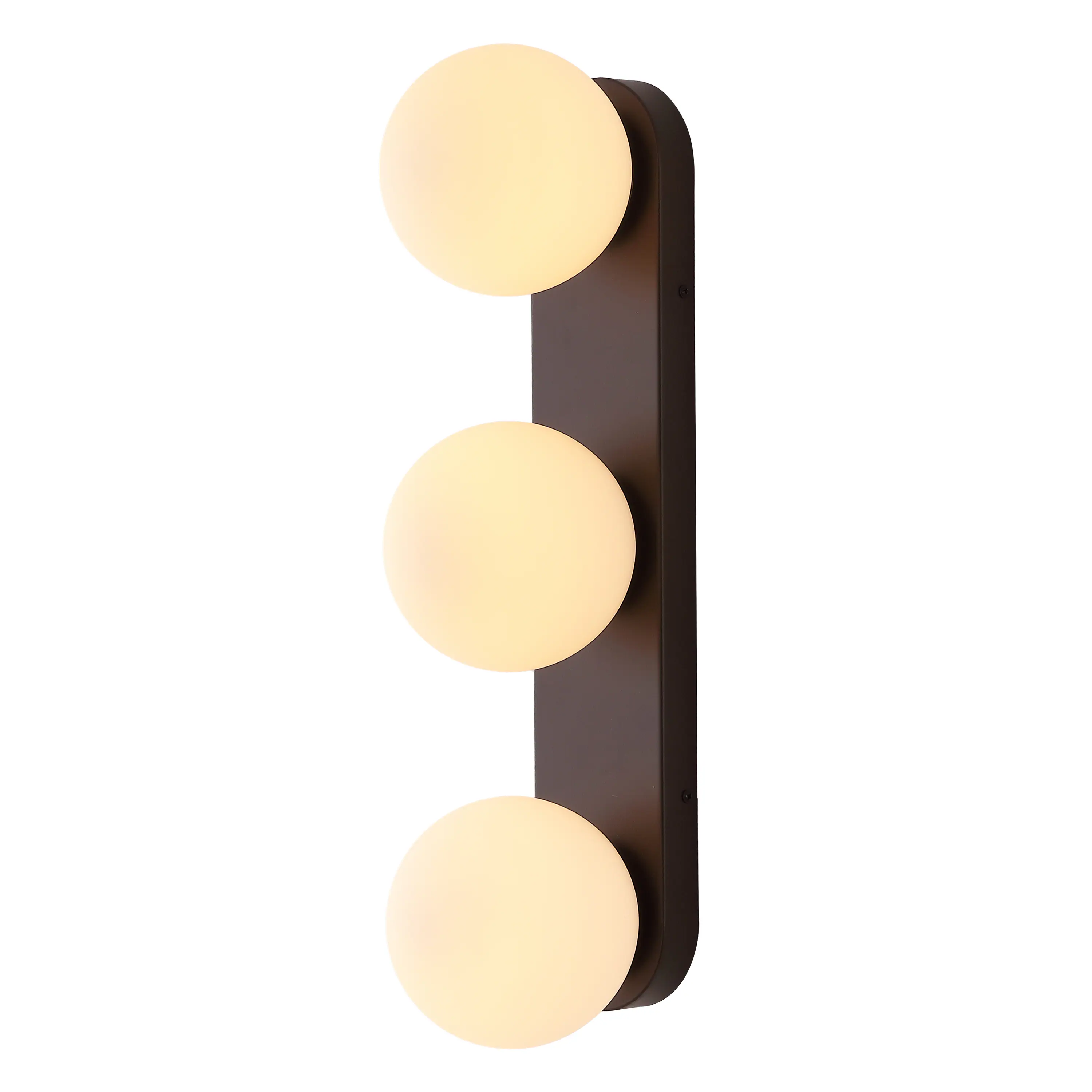 Jonathan Y - Knox 23.25" 3-Light Oil Rubbed Bronze Mid-Century Modern Metal Bathroom Vanity Light with White Glass Globe Shades - Oil-Rubbed Bronze