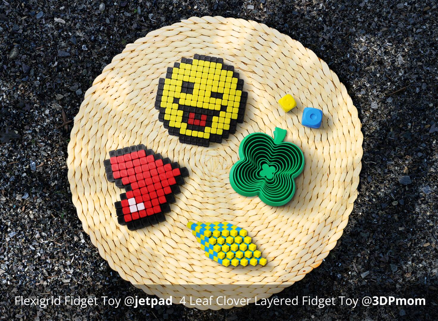 Flexigrid Fidget Toy @jetpad  
4 Leaf Clover Layered Fidget Toy @3DPmom