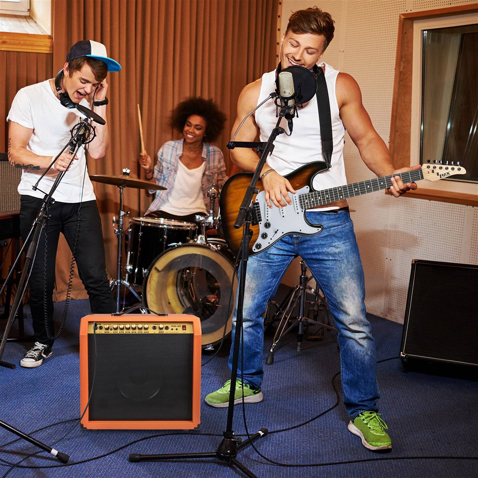 Alt View 5. Lyxpro - Electric Guitar Amp - 60 Watt Guitar Amplifier with Aux, Headphone Jack & More.