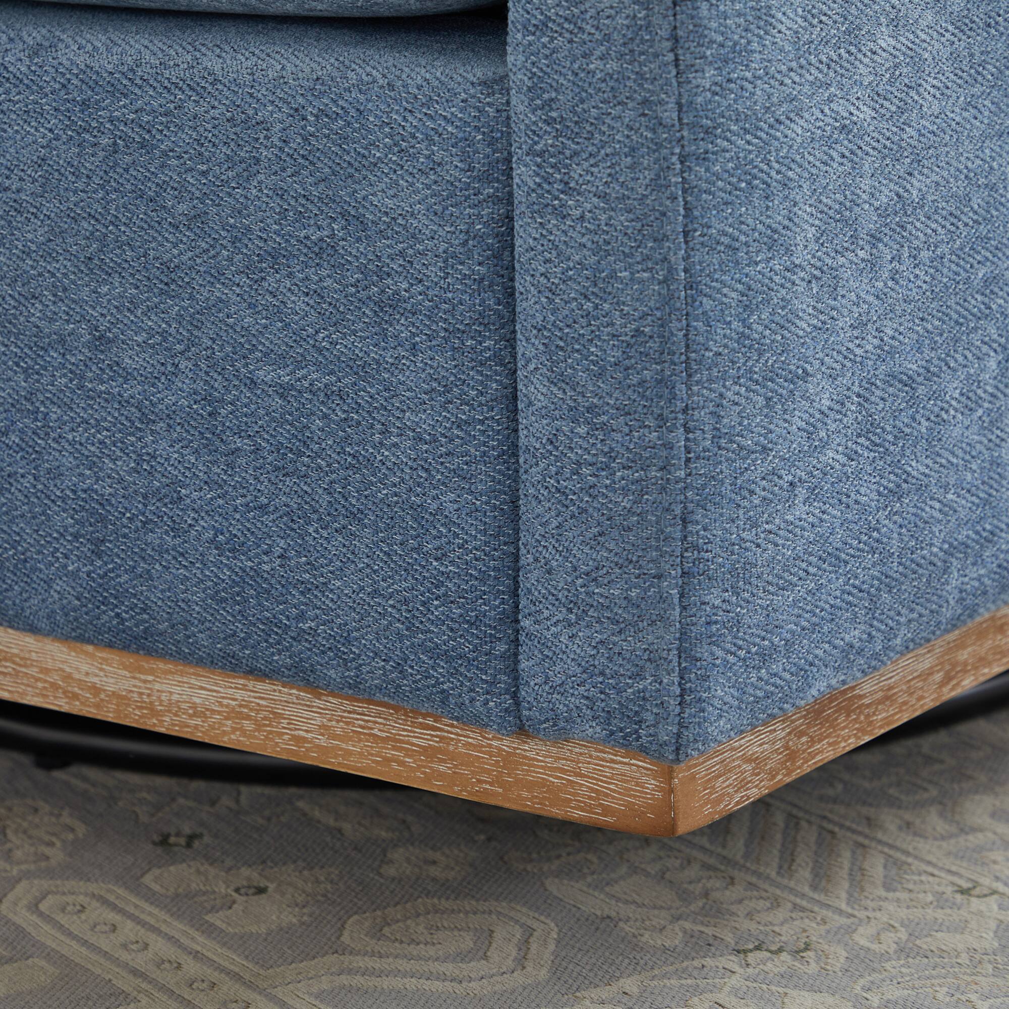 Alt View 4. GOODSILO - Modern Square Swivel Accent Chair with 360-Degree Rotation for Living Room and Bedroom - Blue.