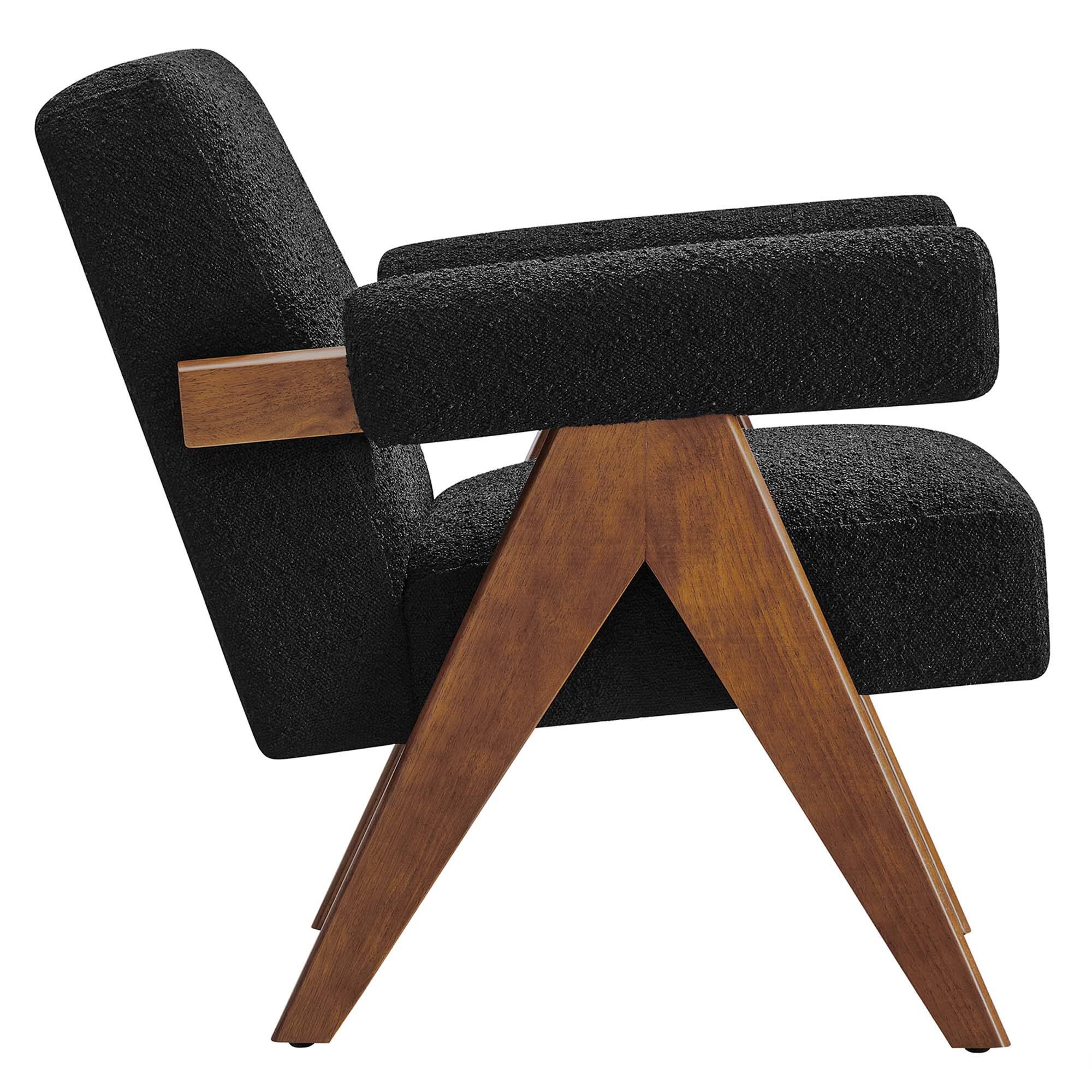 Back. Modway - Lyra Boucle Fabric Armchair by Modway - Black.