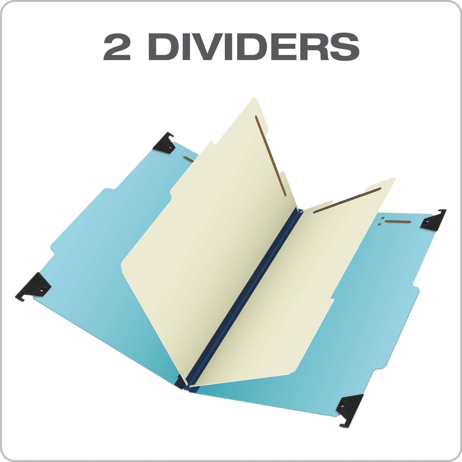 Left. TOPS - Pendaflex Hanging Classification Folders with Dividers  Legal Size  2 Dividers  2/5 Cut Exterior Tabs  Blue.
