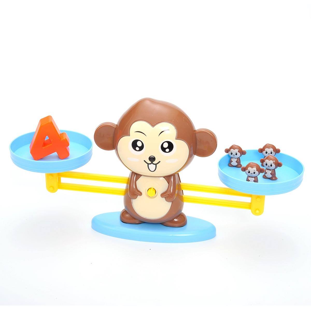Left. JuzToys - STEM Toy Monkey Balance Math Game for Kids – Number Learning and Counting Toy, Educational Toys for Preschool – Blue - Multicolored.