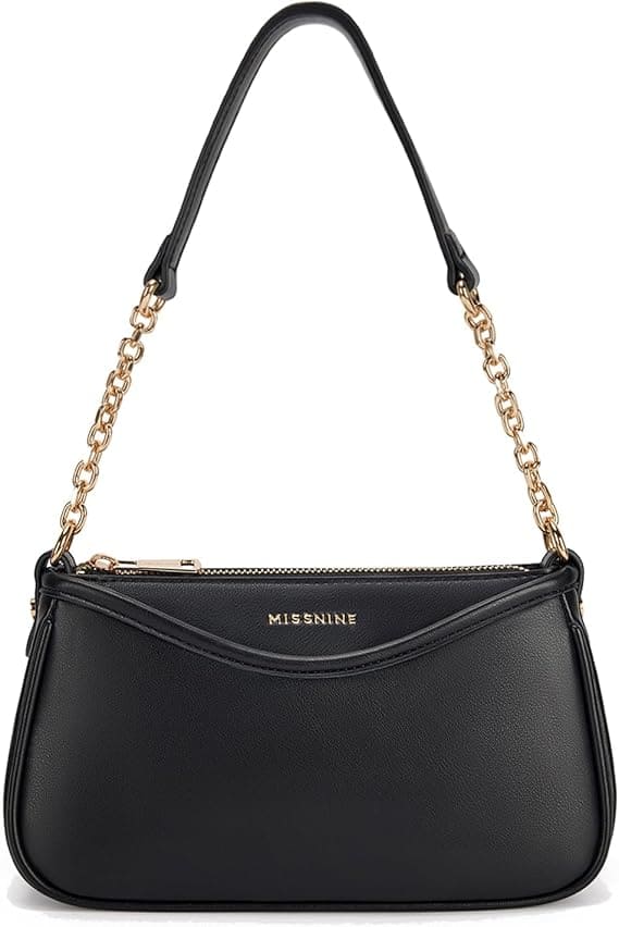 Vulpecula Spade - Purses for Women, Shoulder Bag Small Handbags Vegan Leather Underarm Bags Trendy Hobo Cute Clutch Purse - 3-black【multi-pockets】