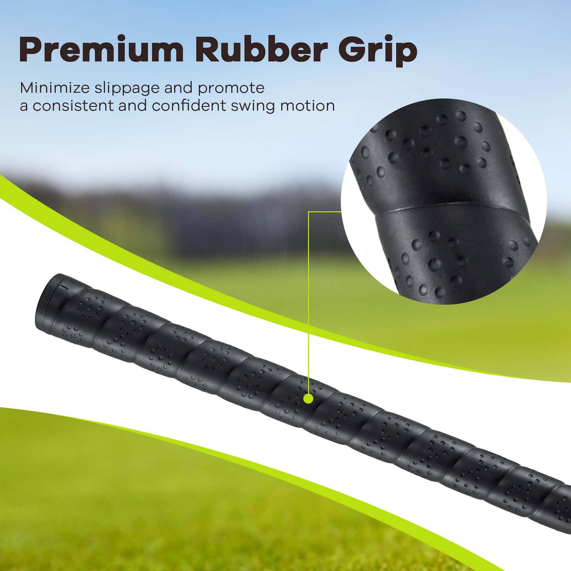 Premium Rubber Grip

Minimize slippage and promote a consistent and confident swing motion