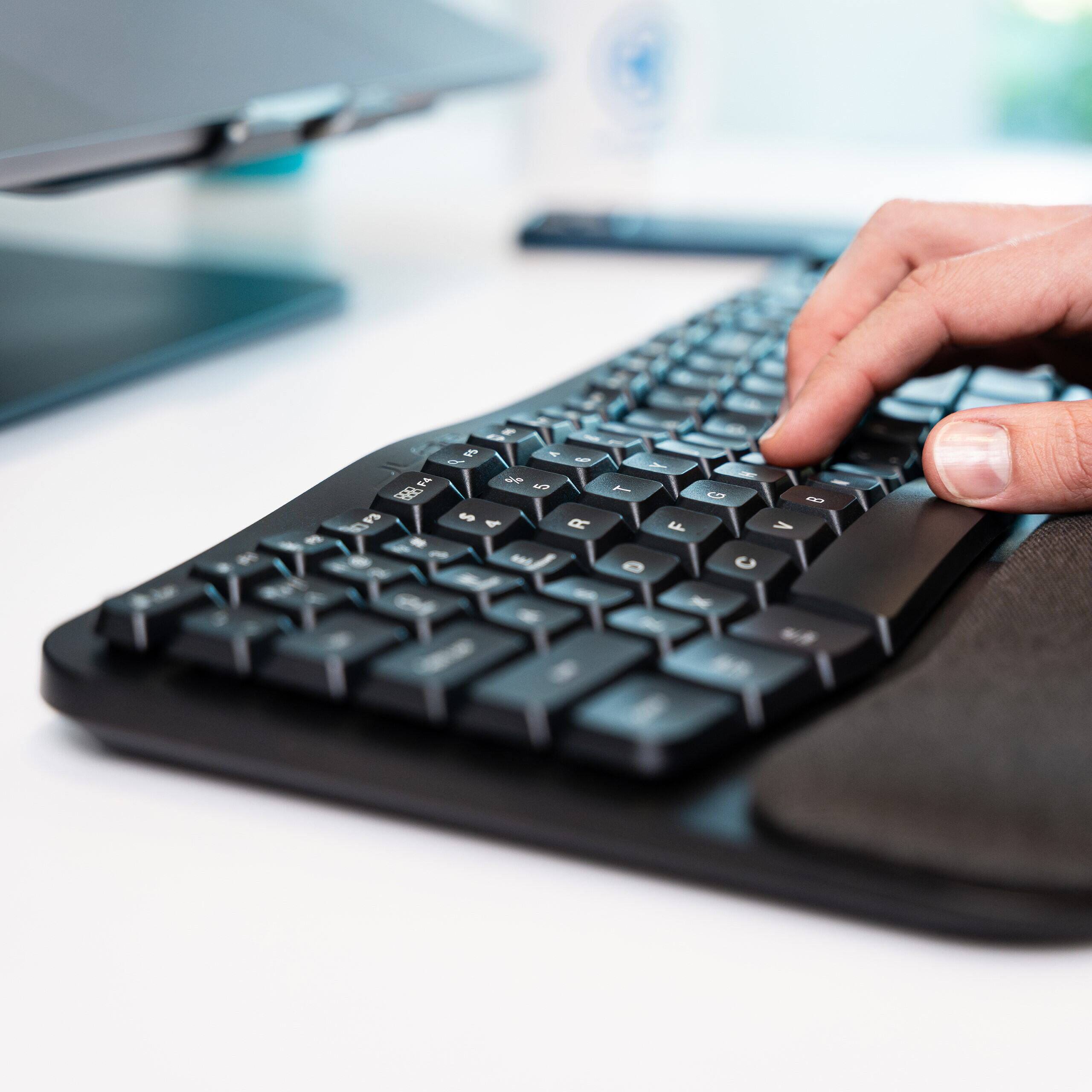Alt View 1. JLab - Flow Bundle Multi-device Wireless Ergonomic Keyboard and Mouse Set - Black.