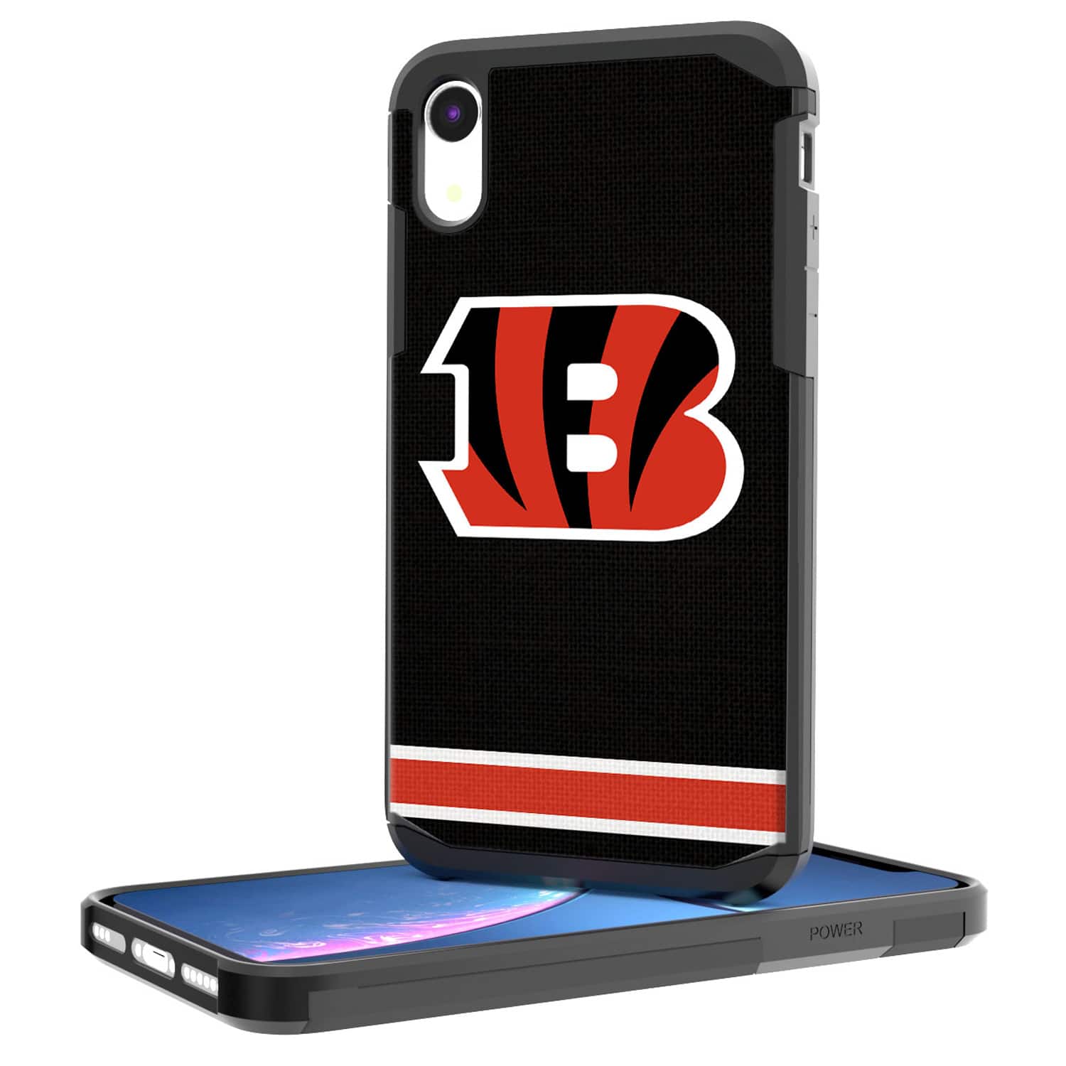 Keyscaper - NFL - Cincinnati Bengals iPhone Rugged Stripe Design Case - 15 - Multicolor