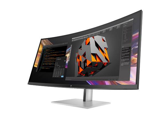 Angle. HP - HP Series 7 Pro 37.5 inch WQHD+ Thunderbolt 4 Computer Monitor - 738pu 37.5" WQHD+ (3840 x 1600) - black.