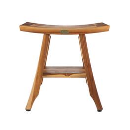 EcoDecors - 18 Inch Satori Natural Teak Waterproof Teak Wood Shower Bench - EarthyTeak