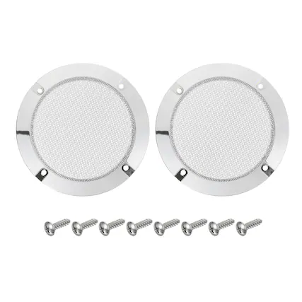 Front. Unique Bargains - 2pcs 4″ Metal Speaker Grill Mesh with ABS Frame for Home/Car Audio Replacement - White.