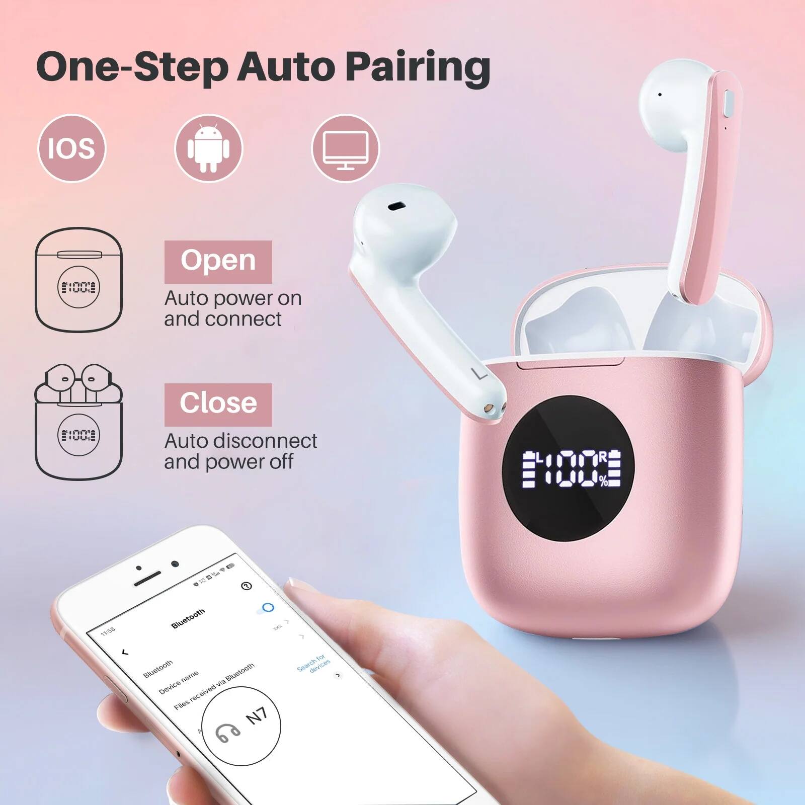 One-Step Auto Pairing

IOS

Open
Auto power on and connect

Close
Auto disconnect and power off

Bluetooth 3.0

Bluetooth Device Name: Flag received - N7