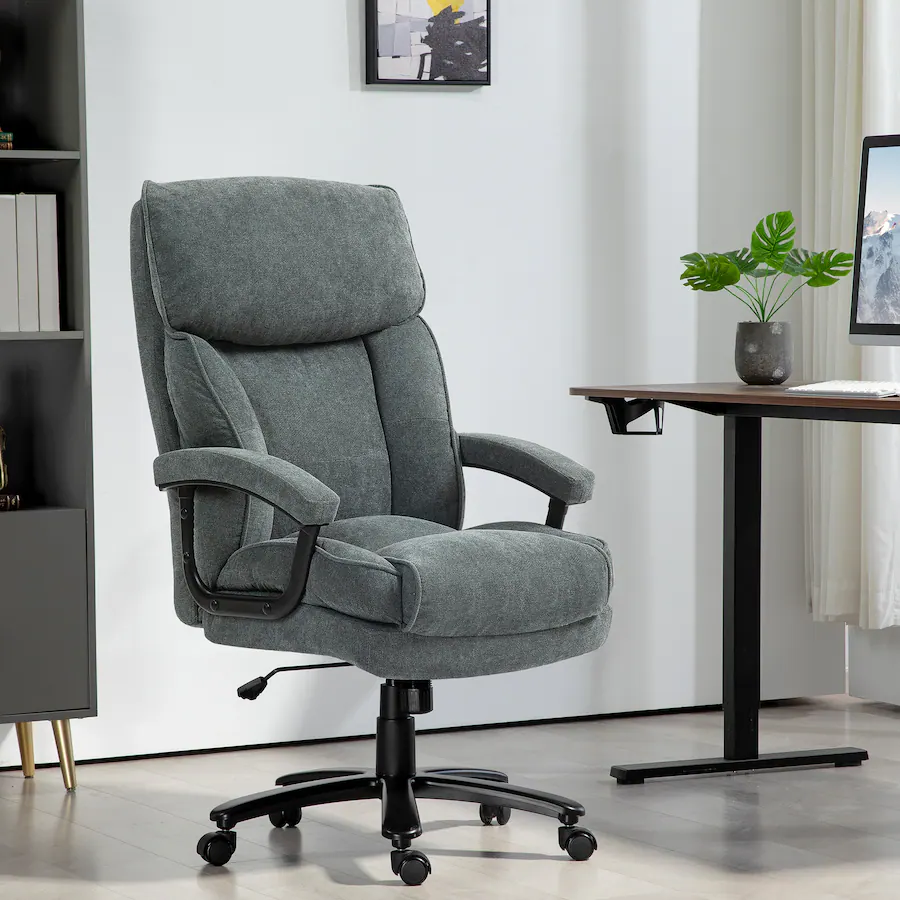Homcom Big and Tall Office Chair, Up to 450 Overstuffed