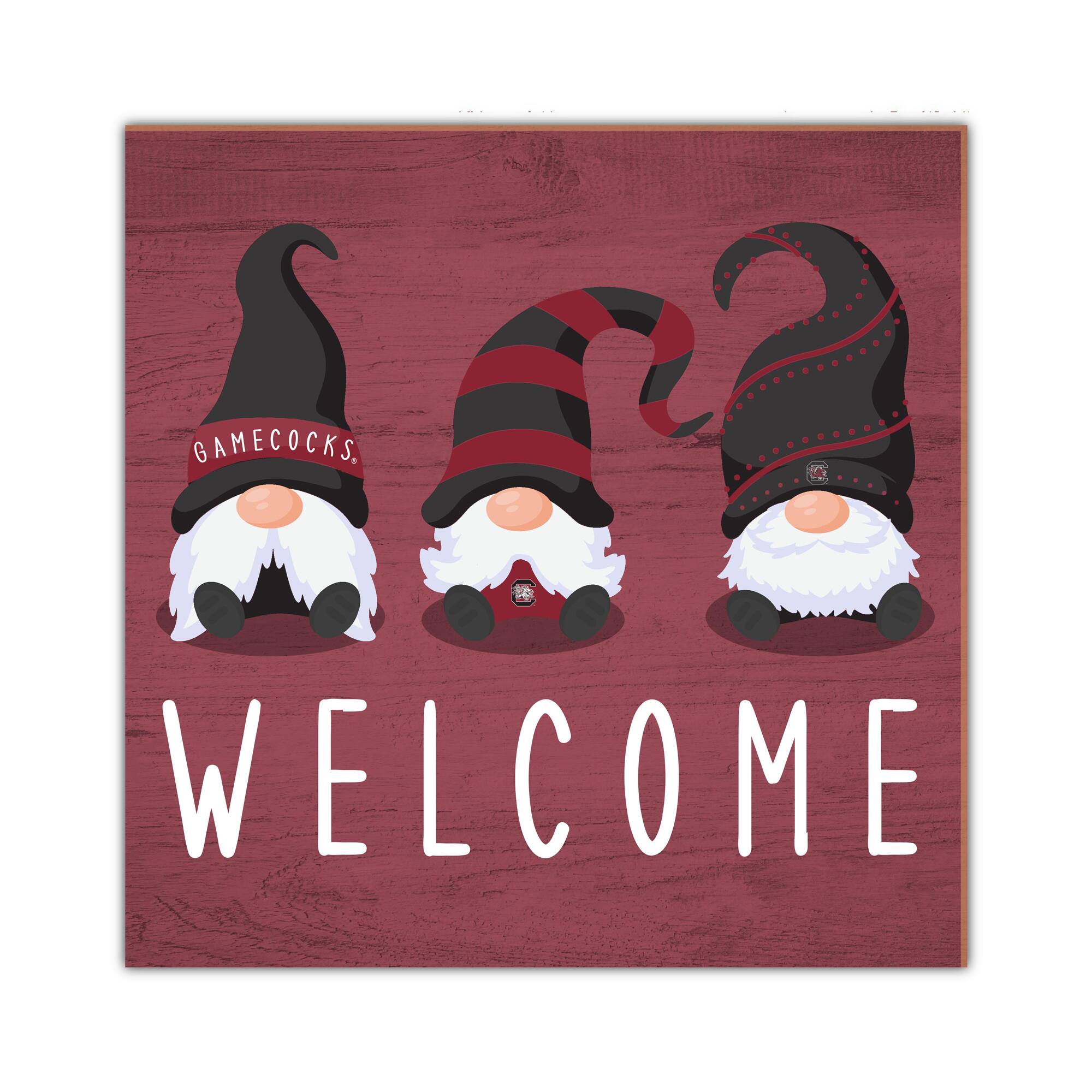 South Carolina Gamecocks 10'' x 10'' Welcome Gnomes Sign