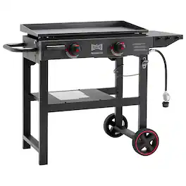 FEASTO - 28" 2-Burner Propane Gas Griddle with Cart - Black