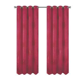 RT Designers Collection - Helena Halo Foil Blackout Polyester Window Curtain Grommet Panel 52" x 84" - Red