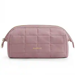 Bagsmart - Wide-open Makeup Bag Cosmetic Pouch Organizer Travel Toiletry Bag Essentials Accessories for Women Girls - Purple