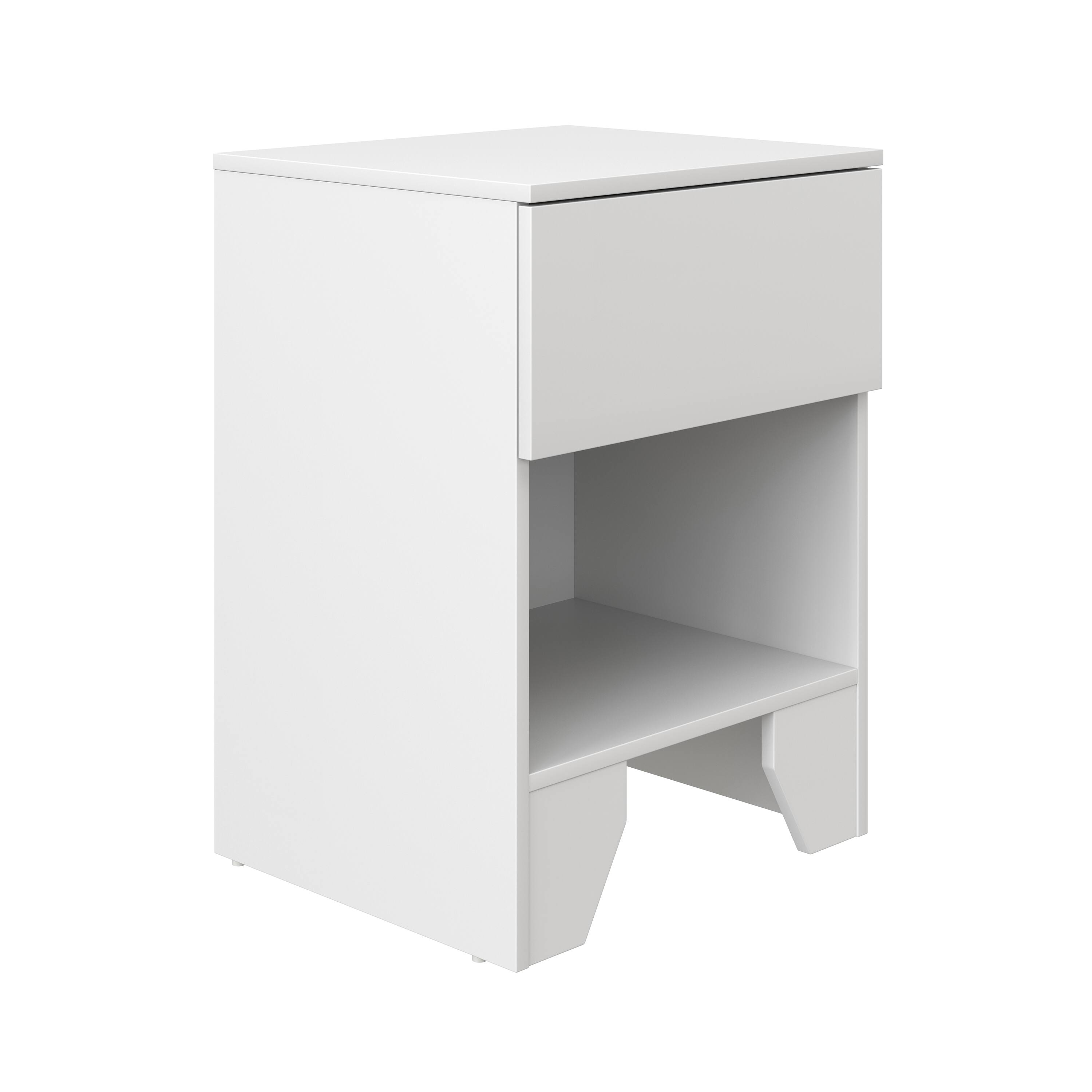 Alt View 1. Boyd Sleep - Anzio One Drawer Modern Nightstand - White.