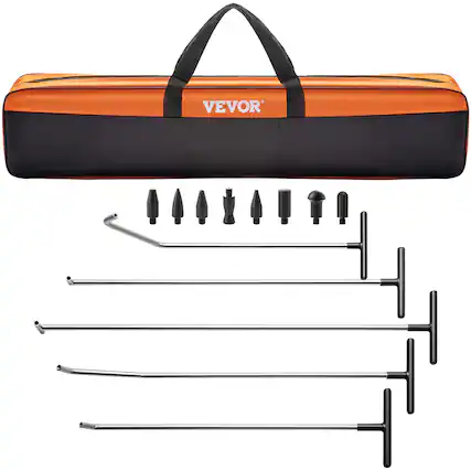 Front. VEVOR - Rods Dent Removal Kit, 13 Pcs Paintless Dent Repair Tool, 5 Pcs Stainless Steel Dent Rods, 8 Pcs Tapper Heads.
