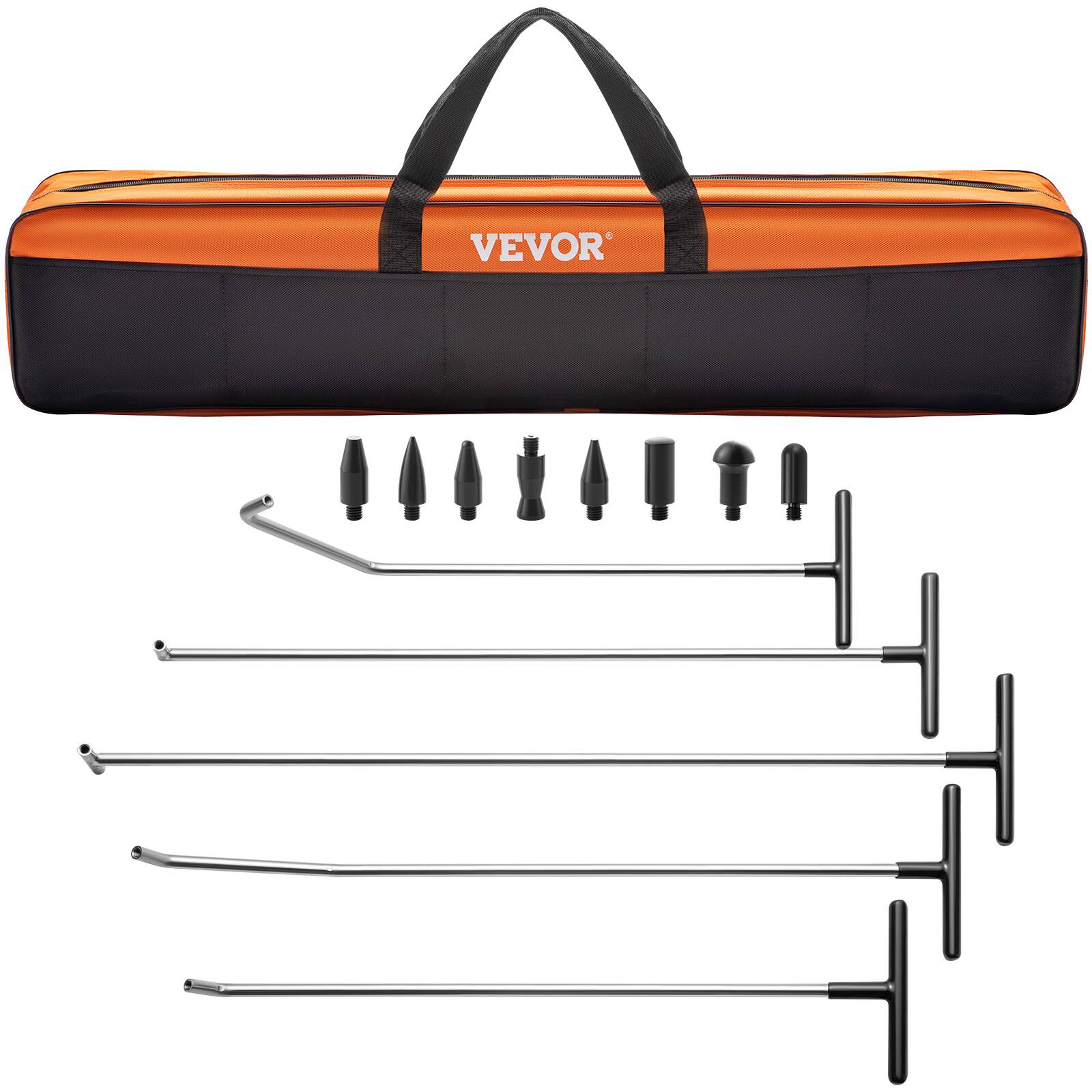 Front. VEVOR - Rods Dent Removal Kit, 13 Pcs Paintless Dent Repair Tool, 5 Pcs Stainless Steel Dent Rods, 8 Pcs Tapper Heads.