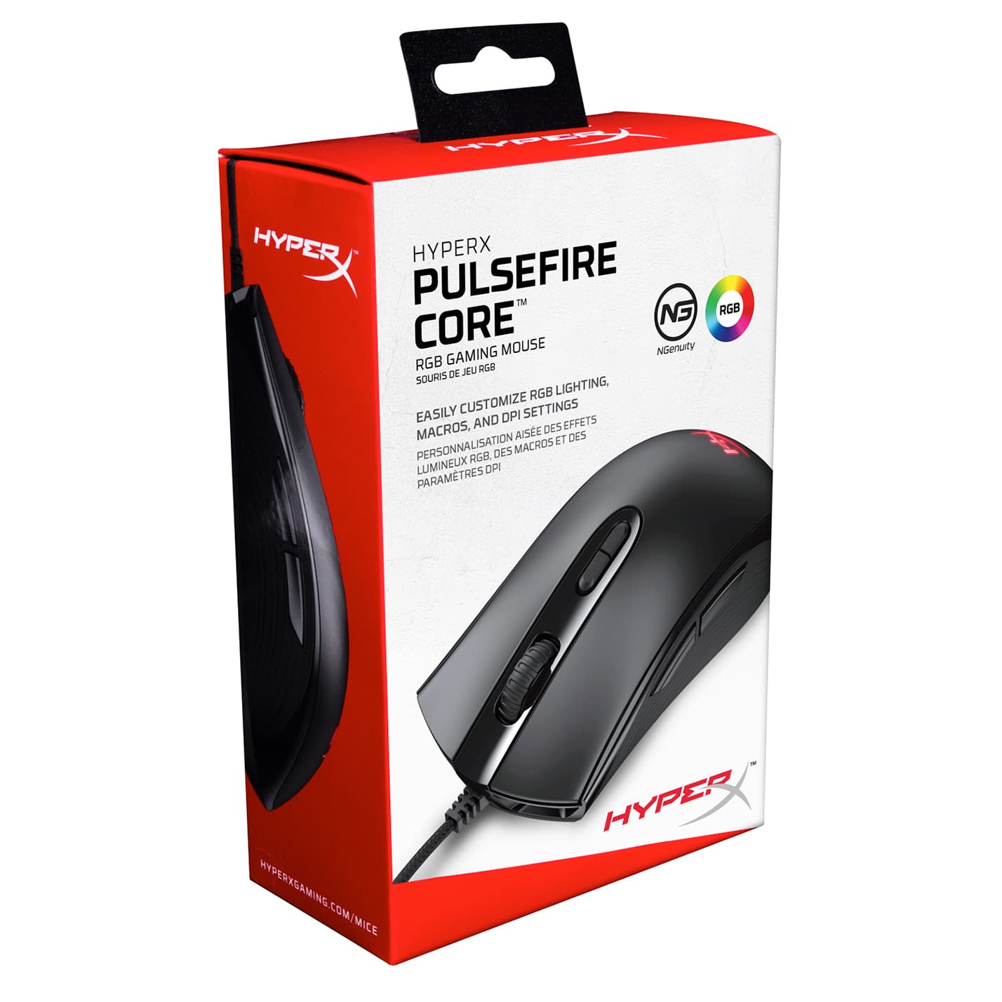Alt View 15. HyperX - Pulsefire Core Wired Optical Gaming Mouse with RGB Lighting - Black.