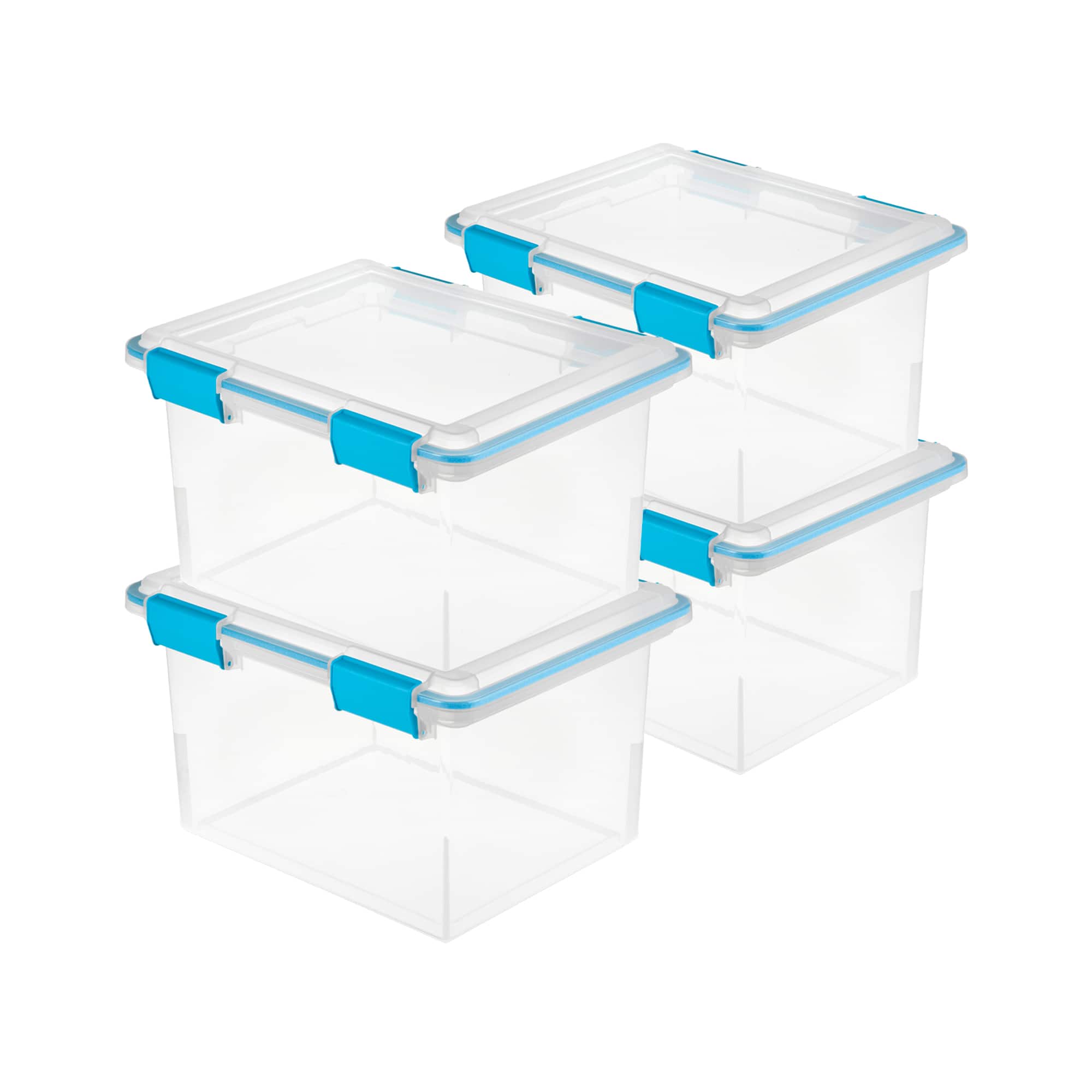 Sterilite Gasket Box, Stackable File Tote Storage Bin with Lid, 32