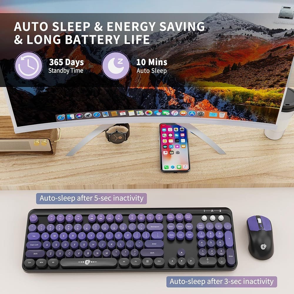 MOSZAR LLC Wireless Keyboard and Mouse Combo 2.4G Full Sized