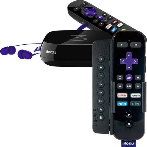 Roku 3 Streaming Player and Sideclick Universal Remote-Front_Standard