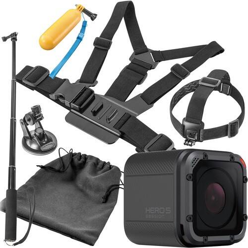 GoPro HERO5 Session 4K Action Camera with Dynex™ Essentials Accessory Kit-Front_Standard